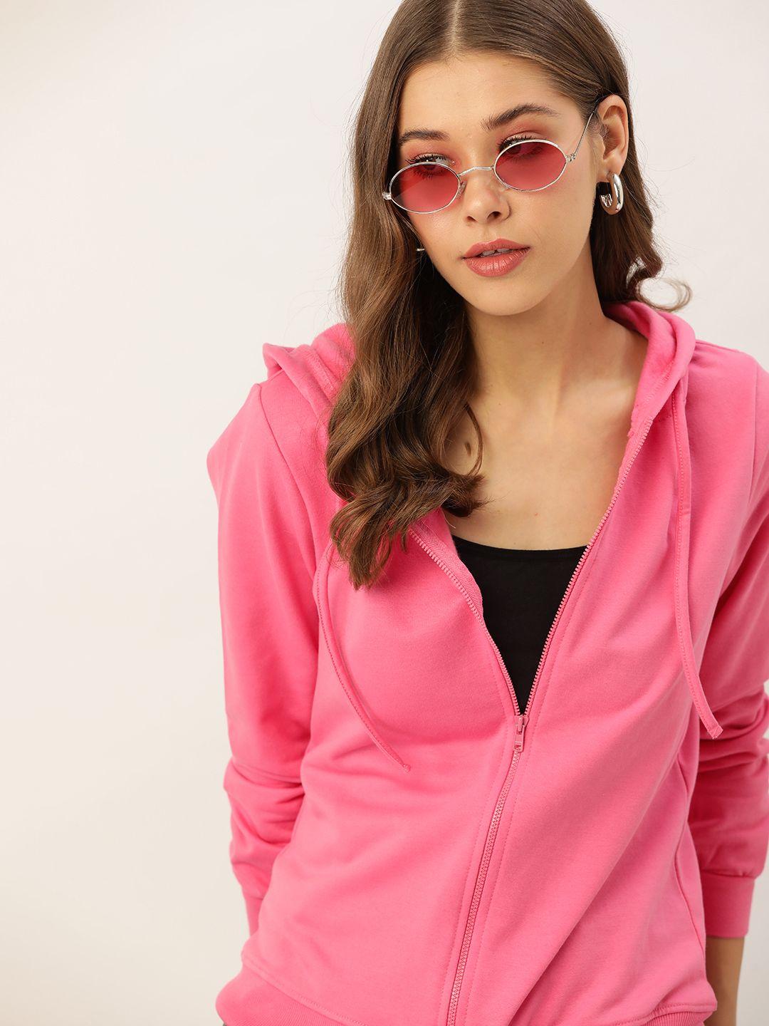 dressberry-women-pink-hooded-sweatshirt