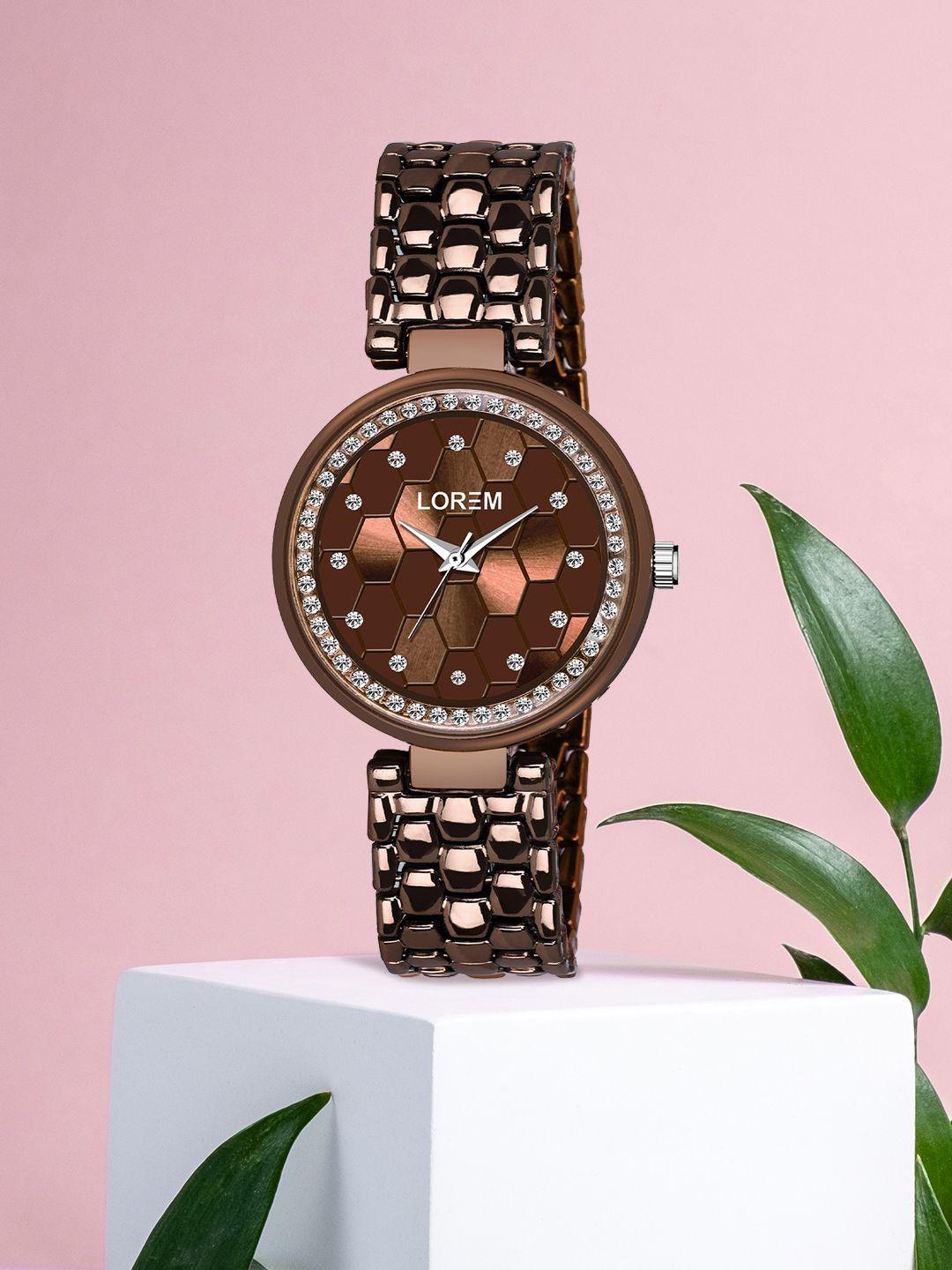 lorem-women-brown-analogue-watch-lr271