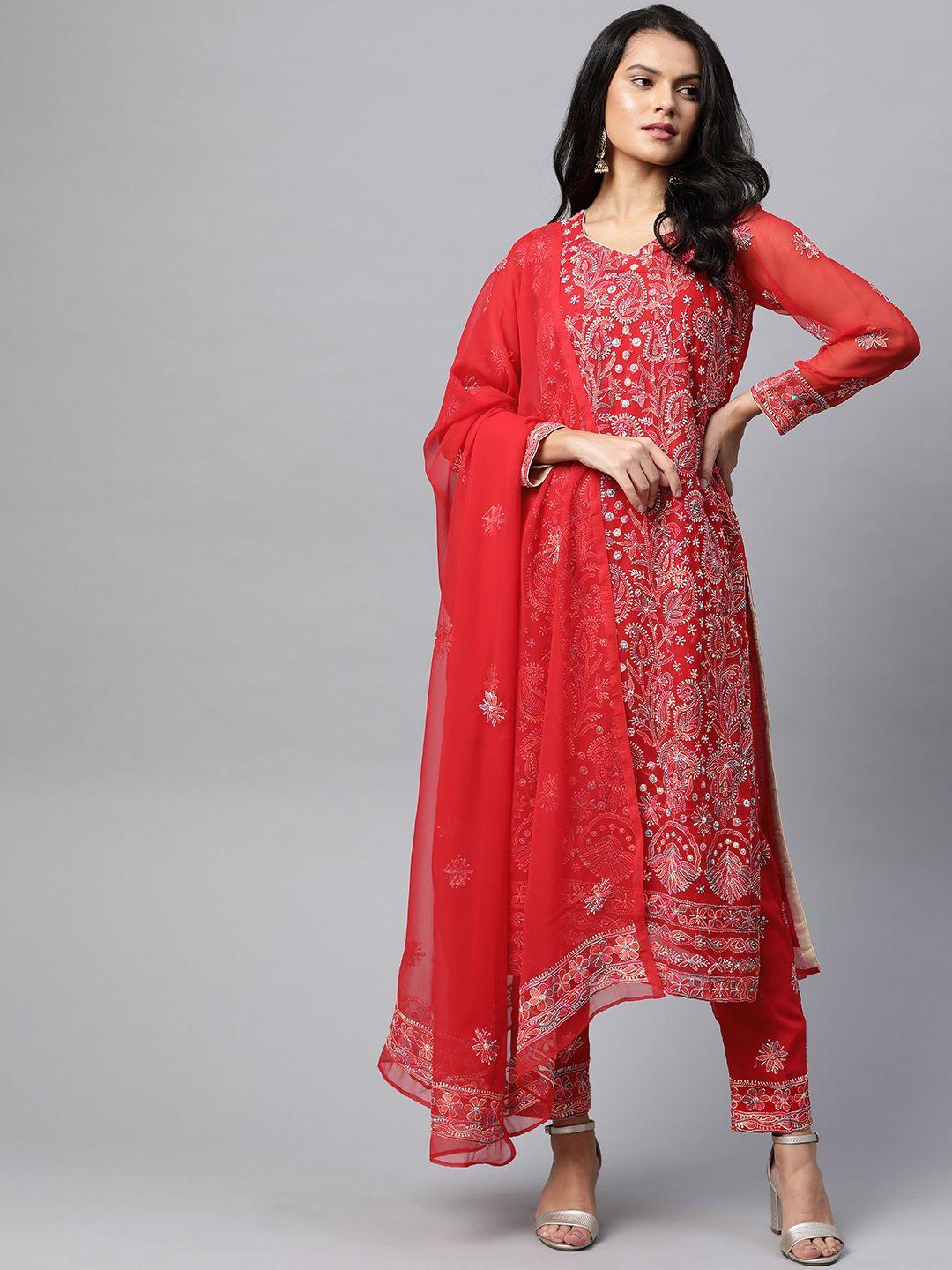 ada-red-&-white-chikankari-hand-embroidered-unstitched-dress-material
