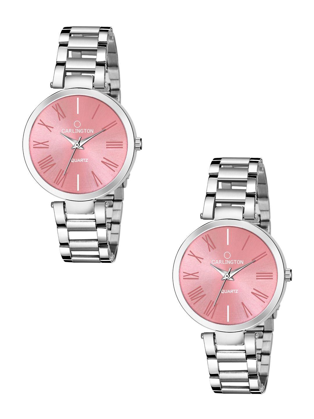carlington-women-pink-analogue-watch