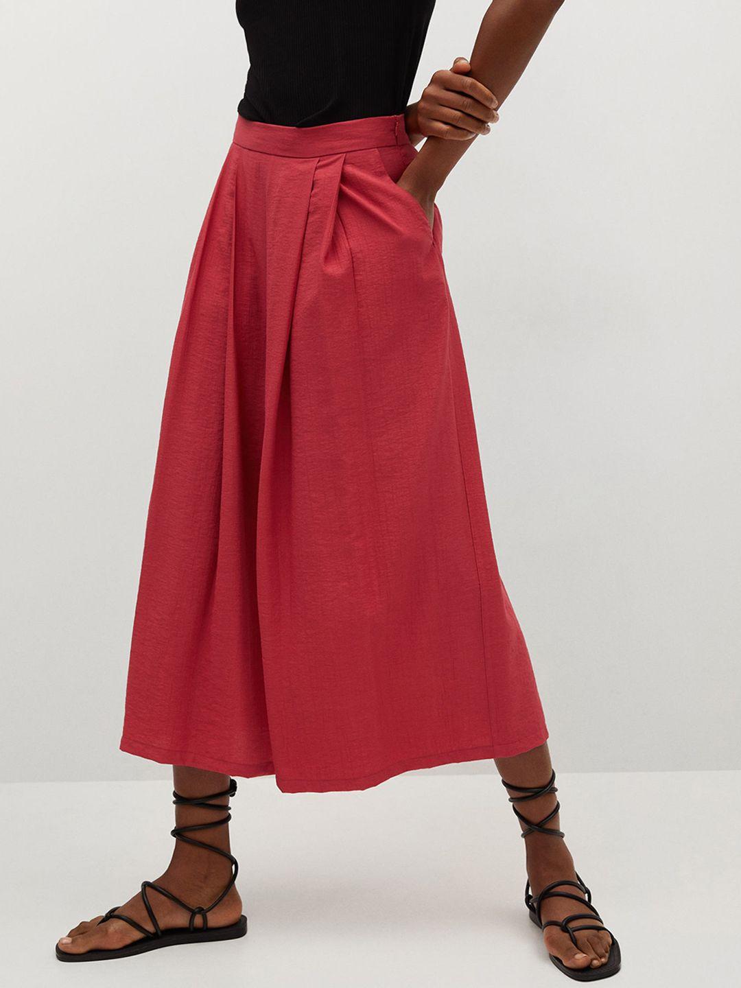 mango-women-coral-red-high-rise-pleated-sustainable-solid-cropped-culottes