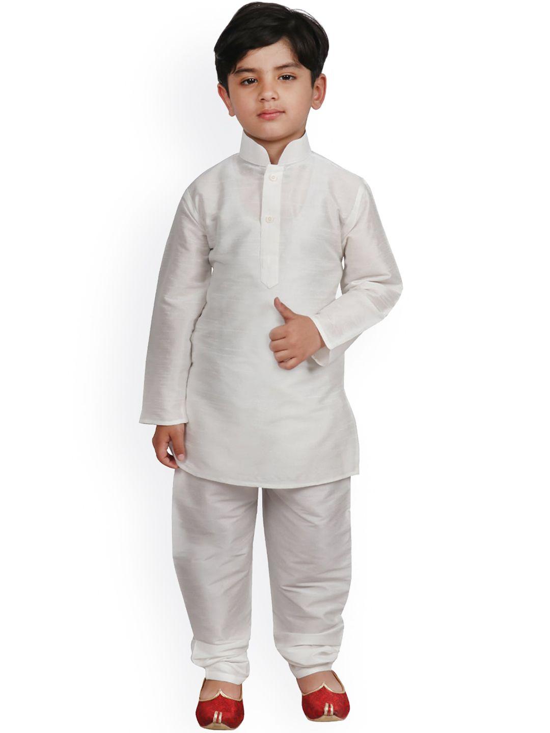 sg-yuvraj-boys-cream-coloured-solid-kurta-with-pyjamas