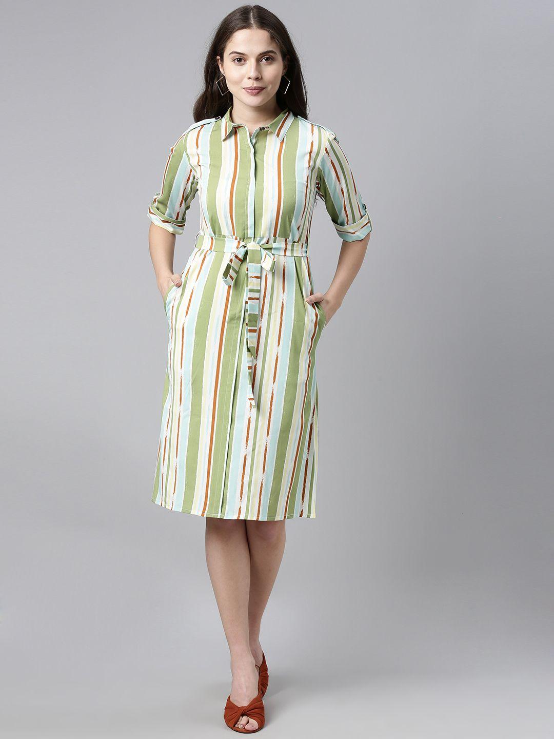 ahika-women-multicoloured-striped-shirt-style-dress