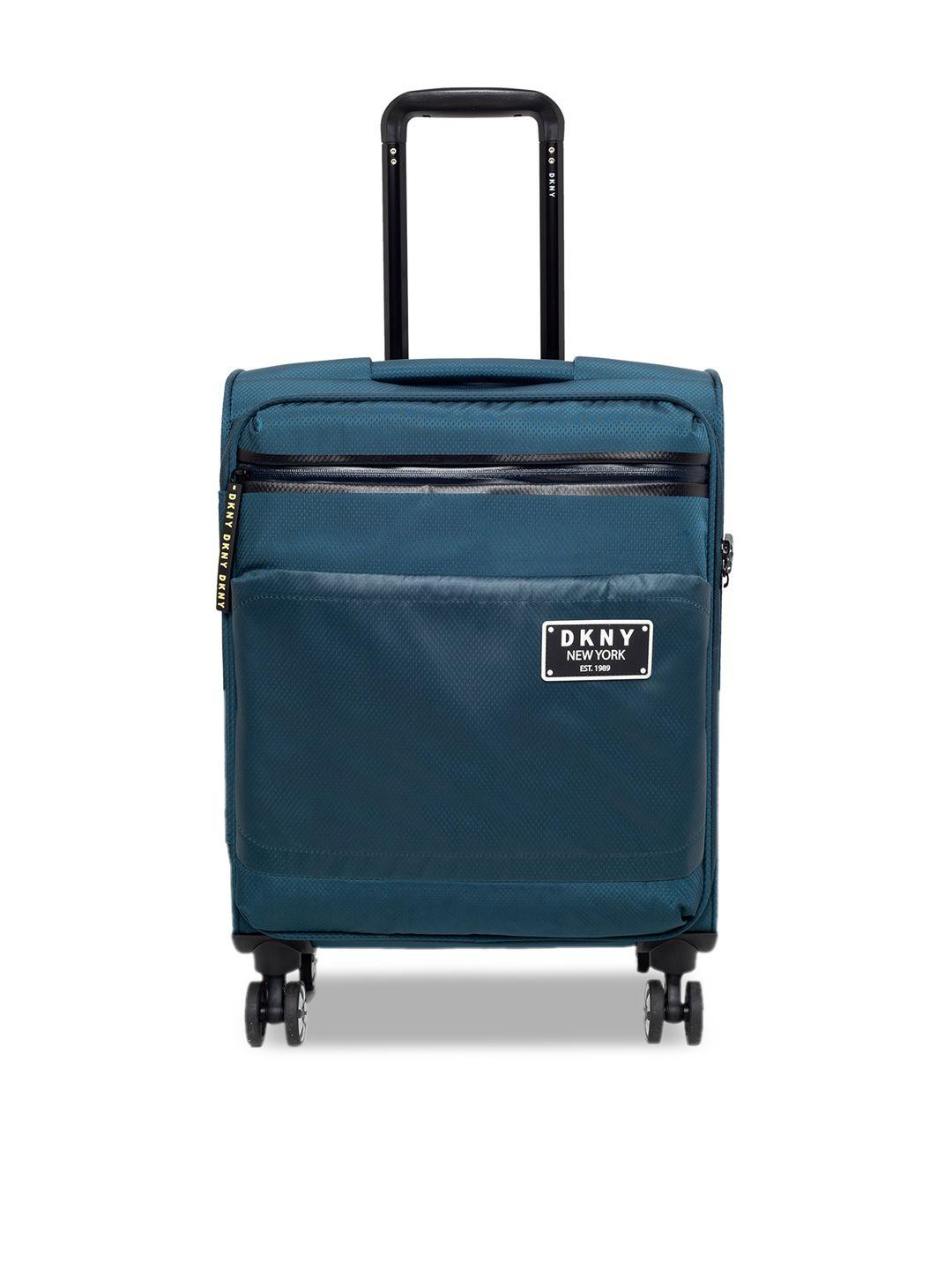 unisex-teal-blue-solid-globe-trotter-soft-sided-cabin-trolley-suitcase