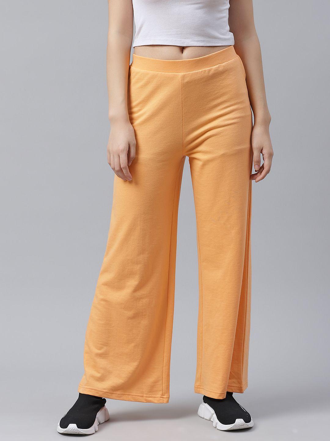 laabha-women-orange-solid-track-pants