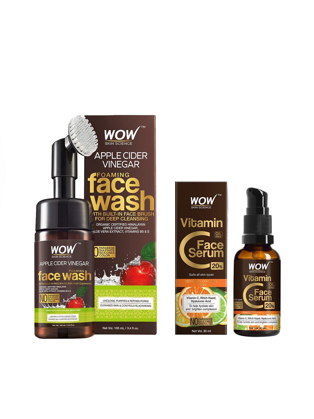 wow-skin-science-unisex-set-of-acv-face-wash-&-vitamin-c-face-serum---130-ml
