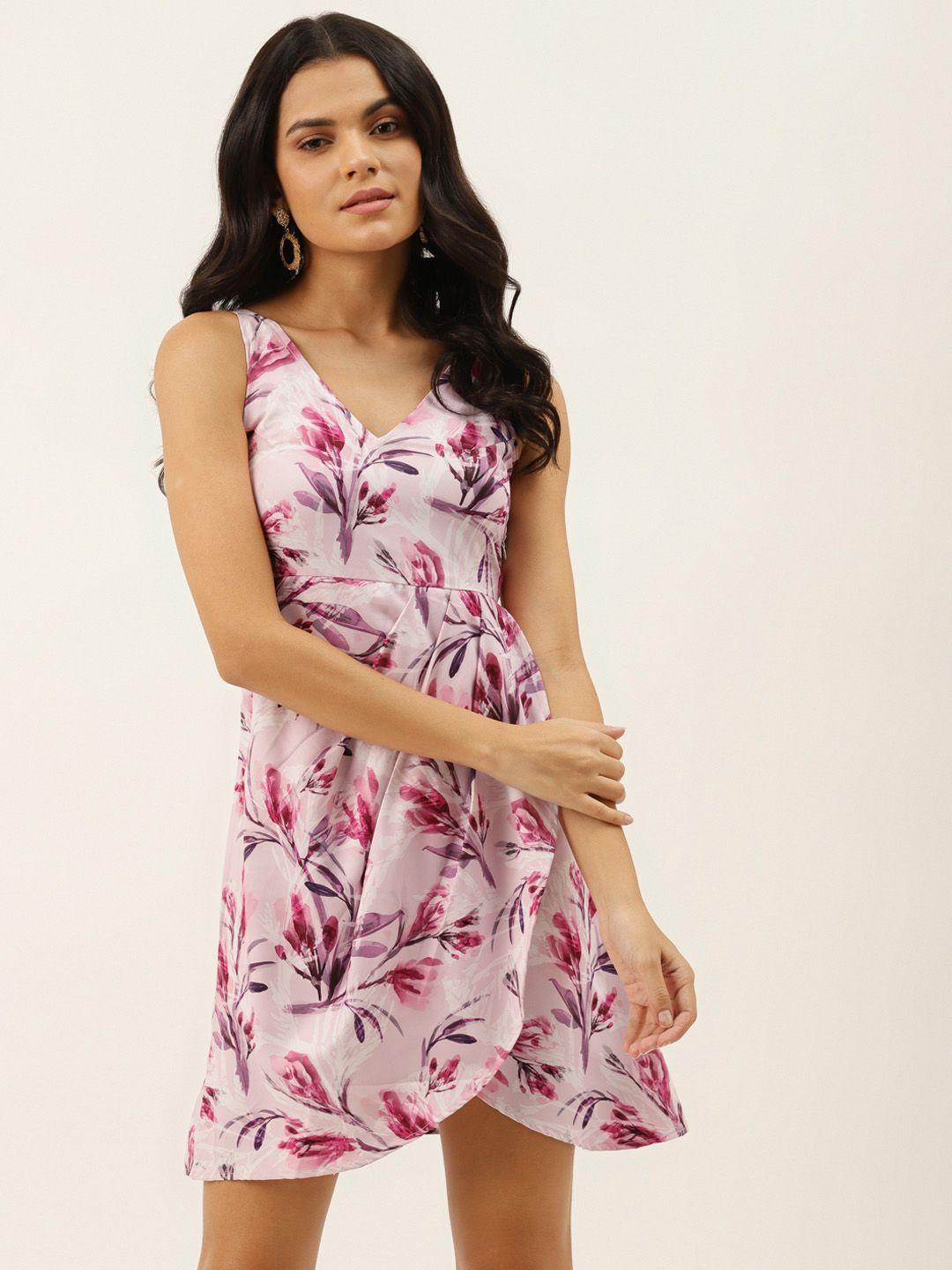 meloso-women-lavender-&-pink-floral-print-wrap-dress