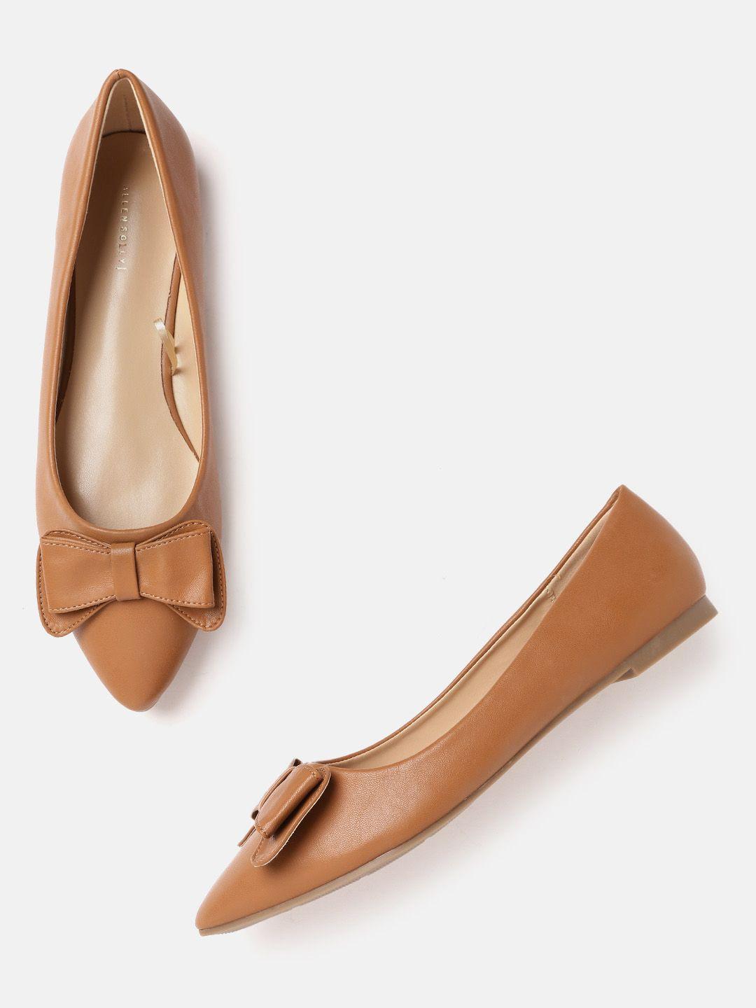 allen-solly-women-brown-solid-ballerinas-with-bow-detail