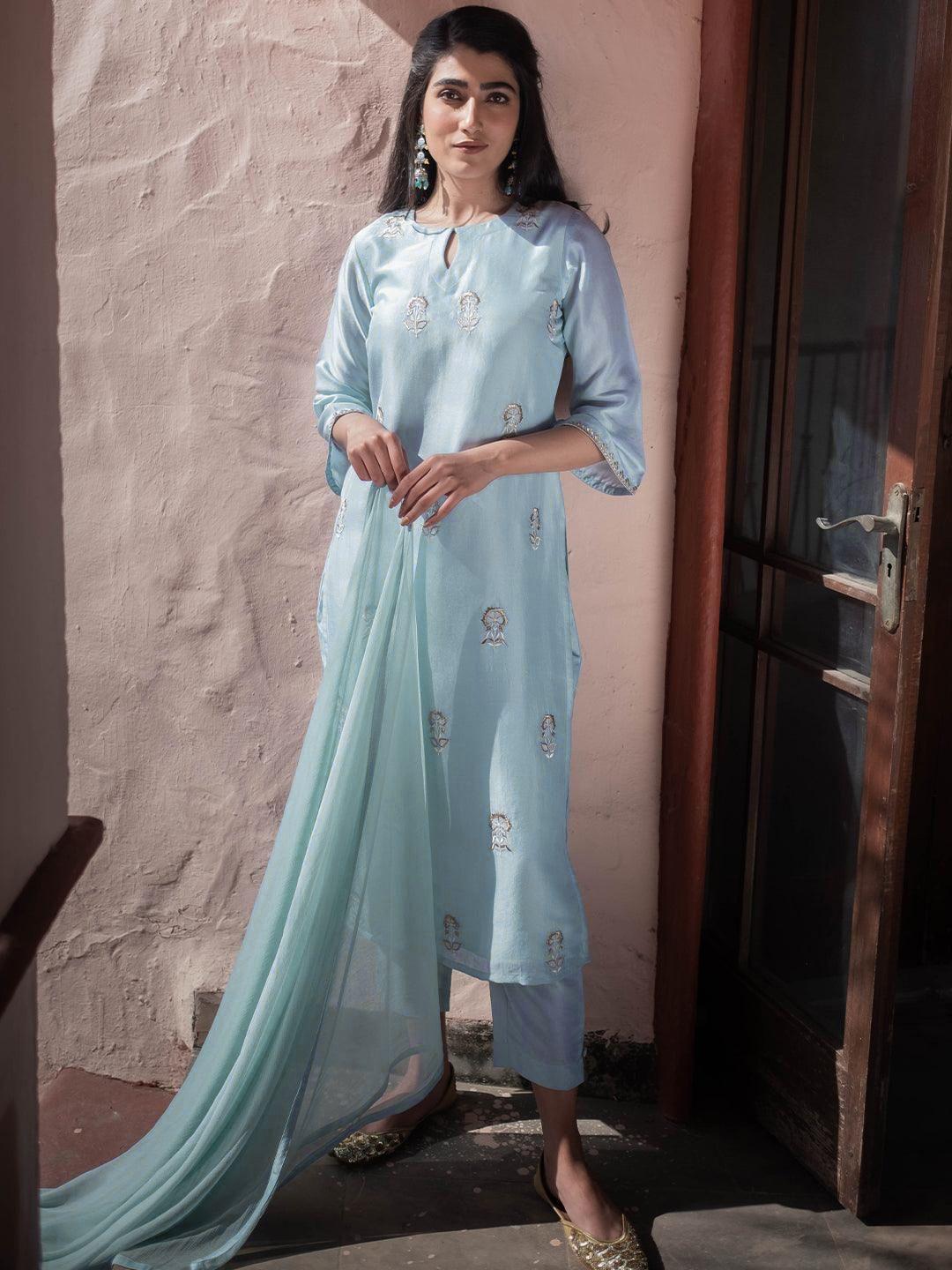 libas-women-blue-floral-embroidered-kurta-with-trousers-&-dupatta