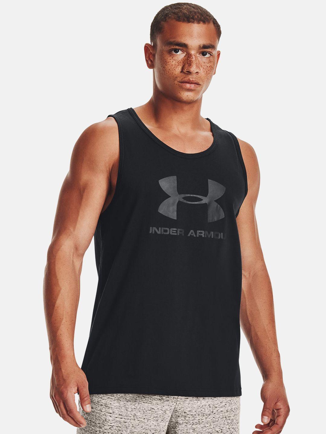 under-armour-men-black-brand-logo-print-sportstyle-loose-tank-t-shirt