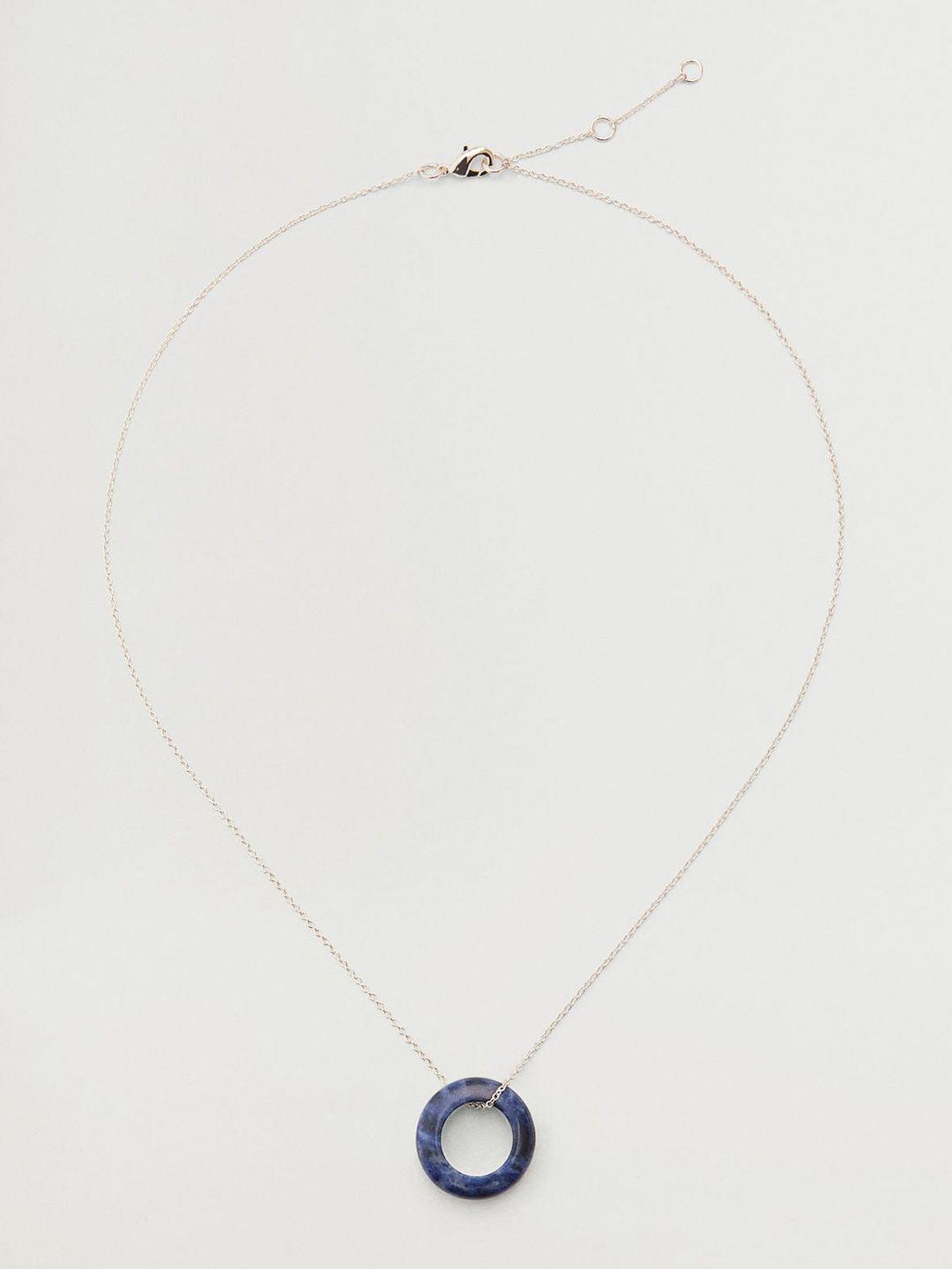 mango-blue-&-silver-toned-blue-ocean-healing-gem-stone-studded-pendant-with-chain