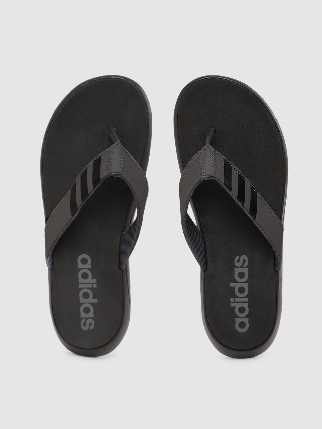 adidas-men-charcoal-grey-&-black-striped-thong-flip-flops