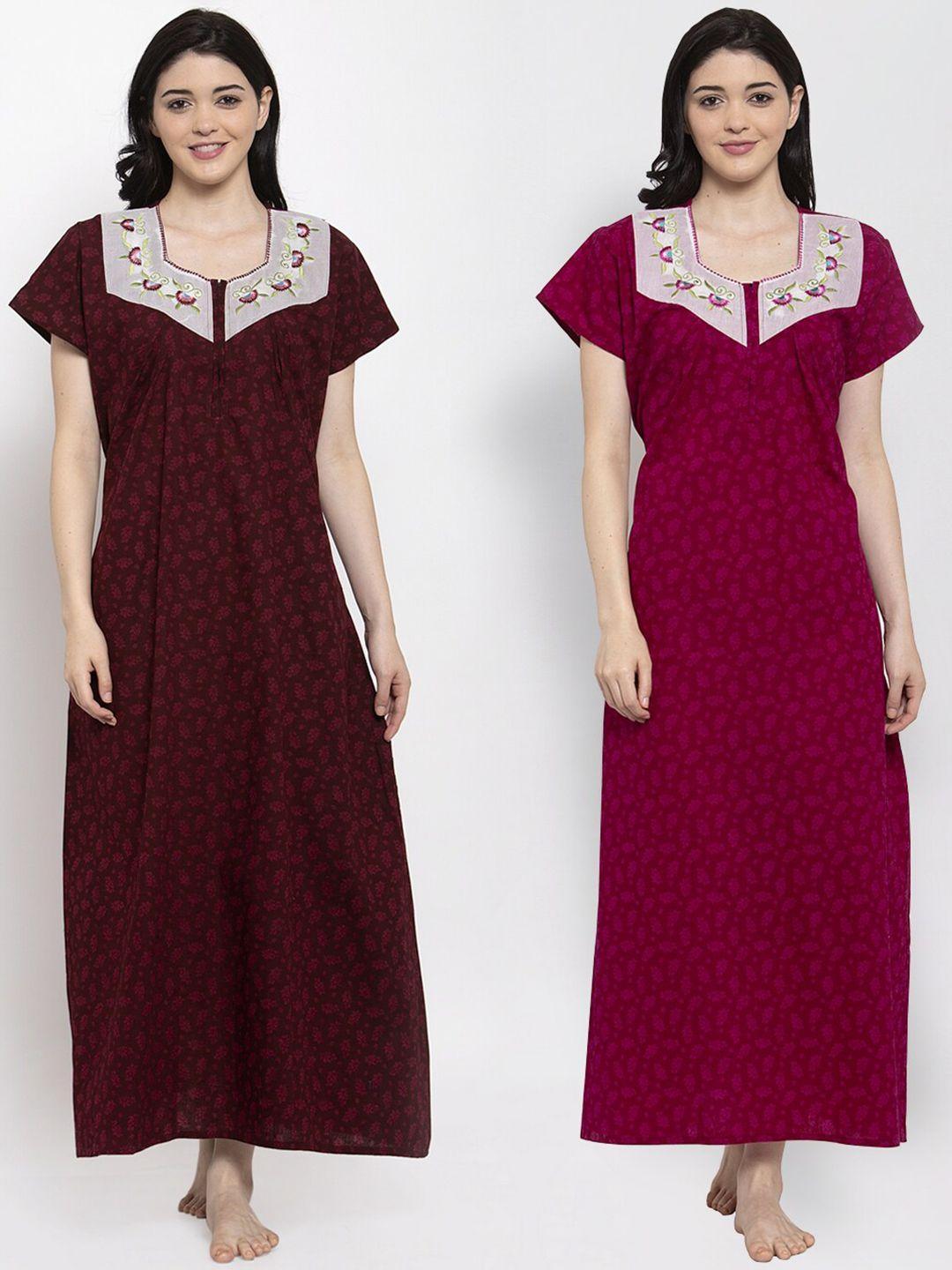 secret-wish-women-pack-of-2-maroon-printed-maxi-nightdress