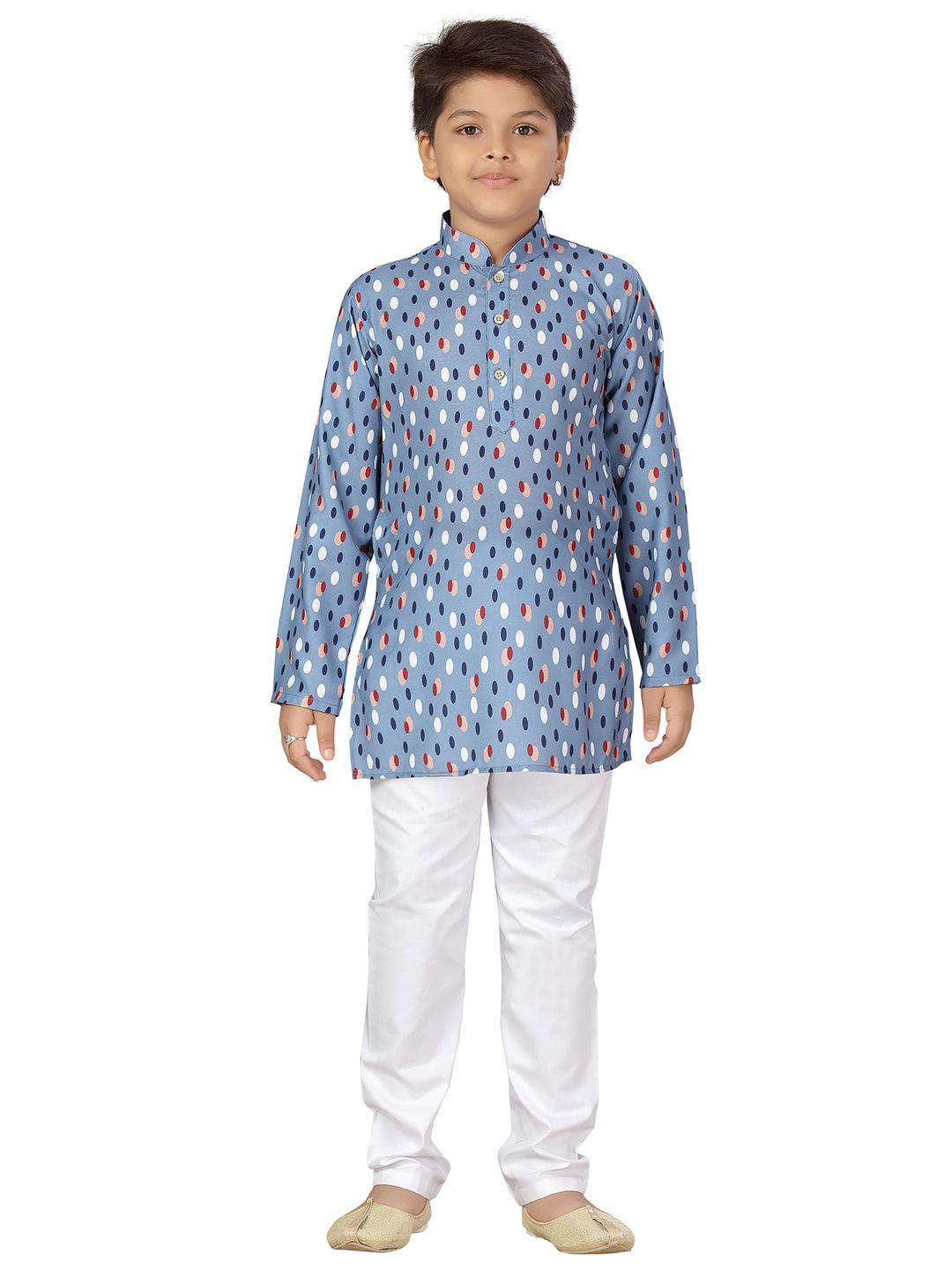 aj-dezines-boys-grey-printed-pure-cotton-kurta-with-pyjamas