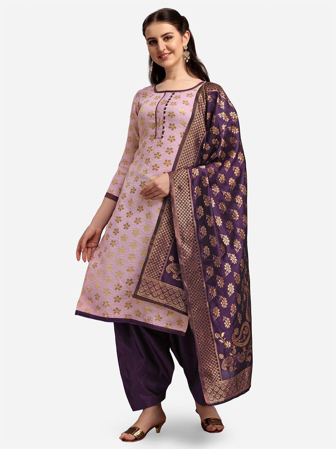 ethnic-junction-purple-&-lavender-woven-design-banarasi-unstitched-dress-material