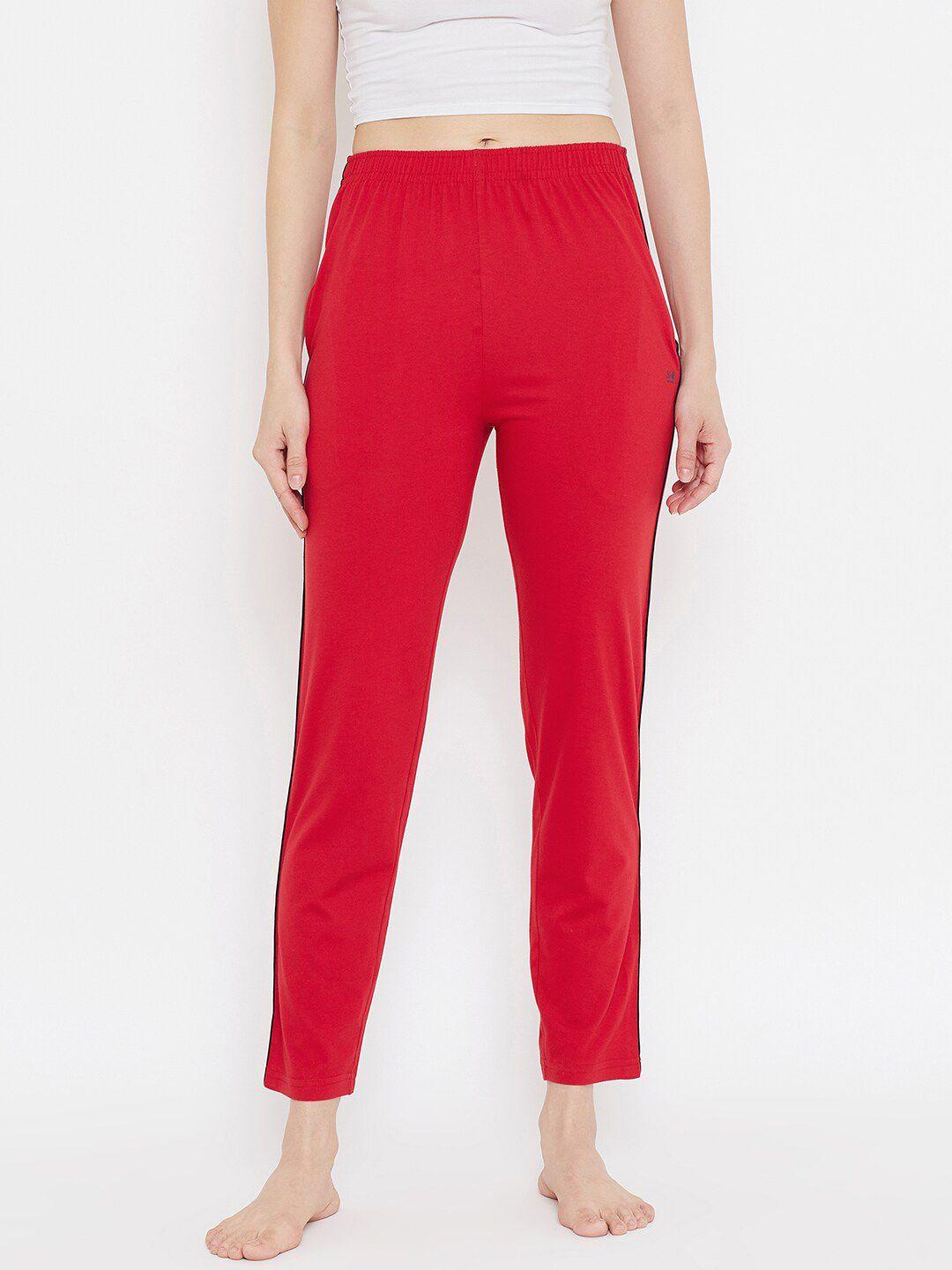 okane-women-red-solid-lounge-pants