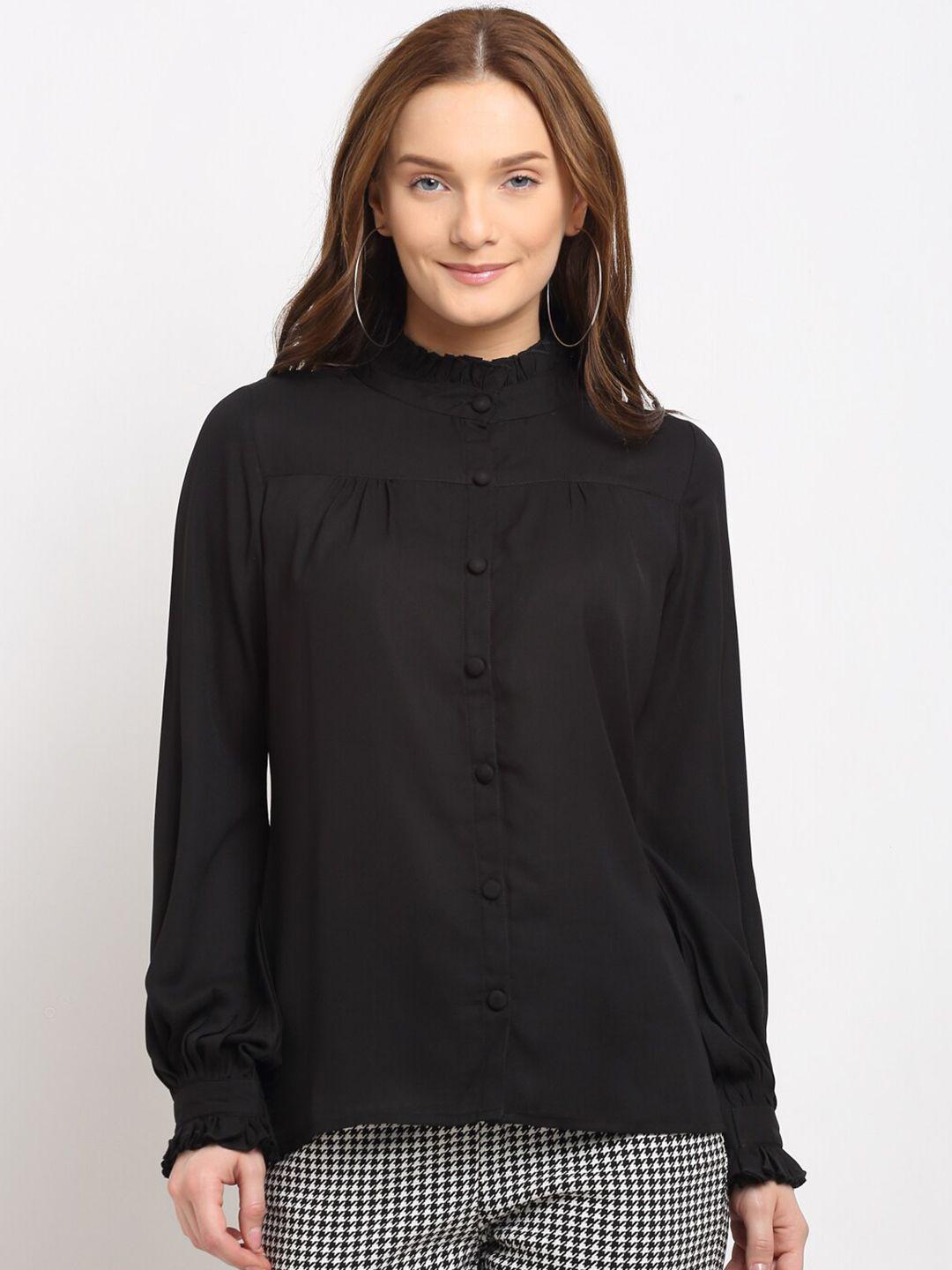 la-zoire-black-mandarin-collar-shirt-style-top-with-frilled-details
