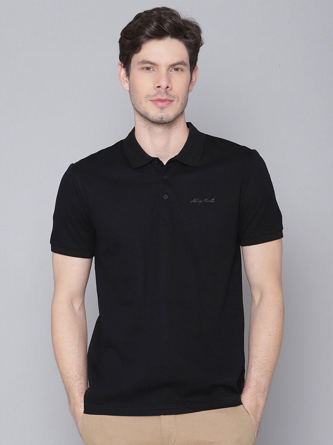 antony-morato-men-black-polo-collar-slim-fit-t-shirt