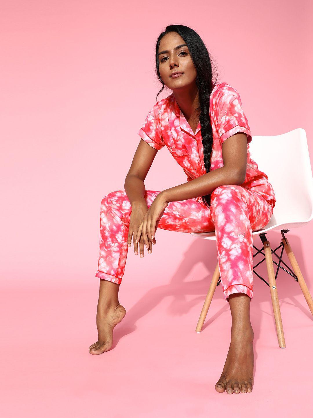 erotissch-women-pink-&-white-dyed-printed-pyjamas-set