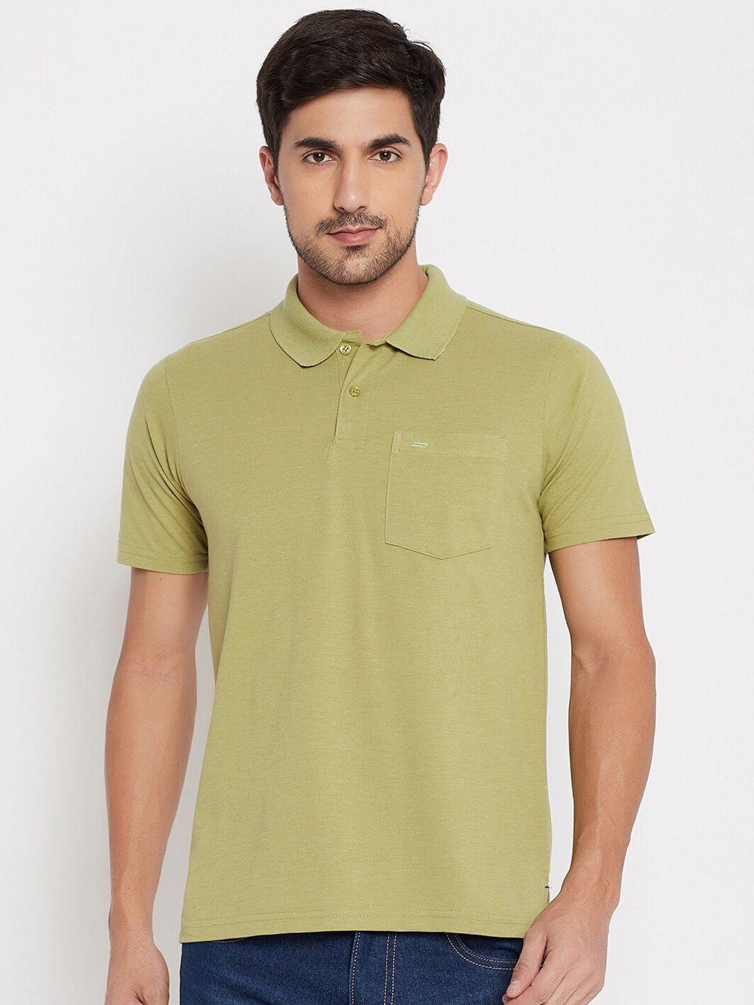 neva-men-green-solid-cotton-polo-collar-t-shirt