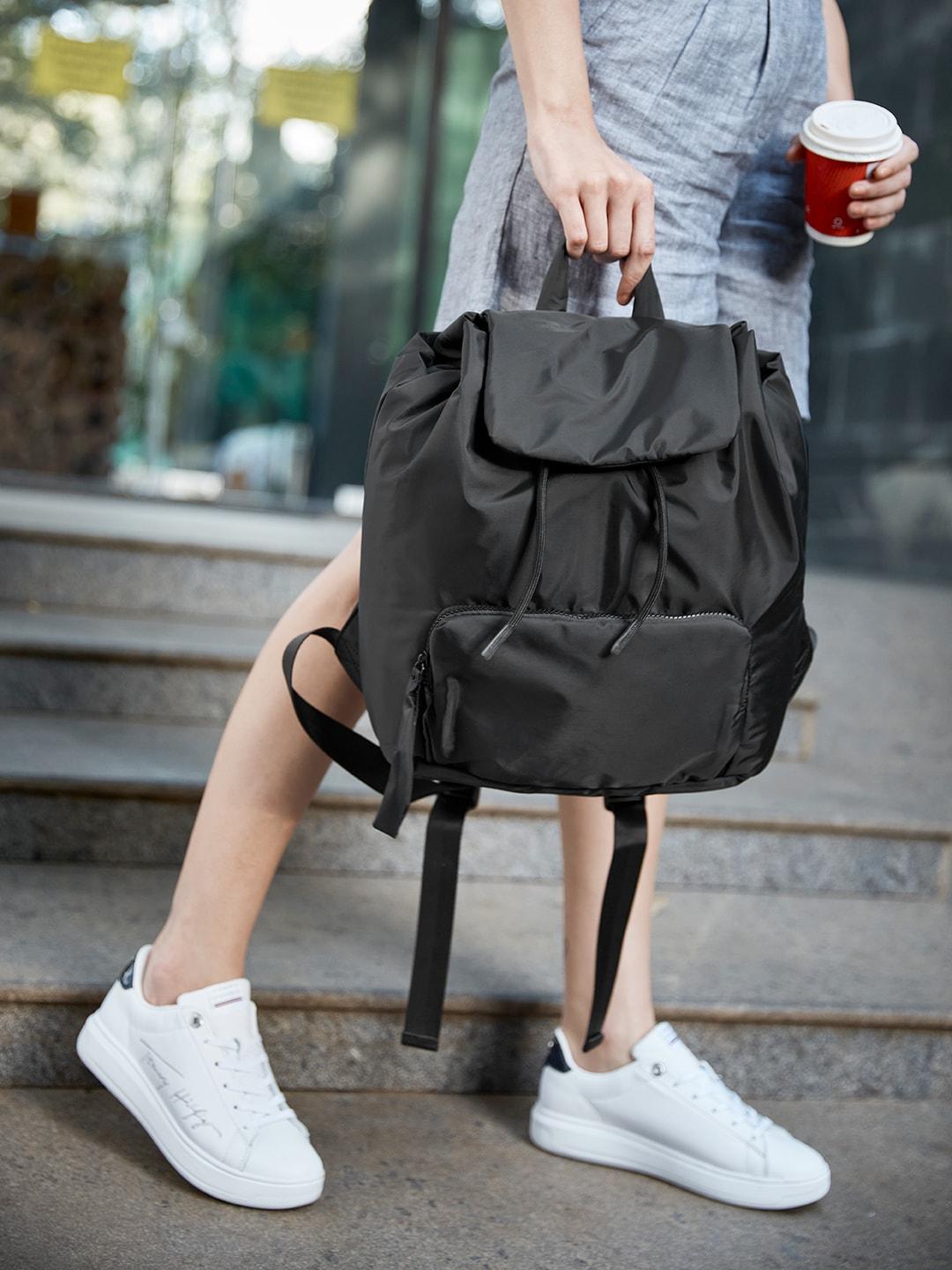 mango-women-black-solid-backpack