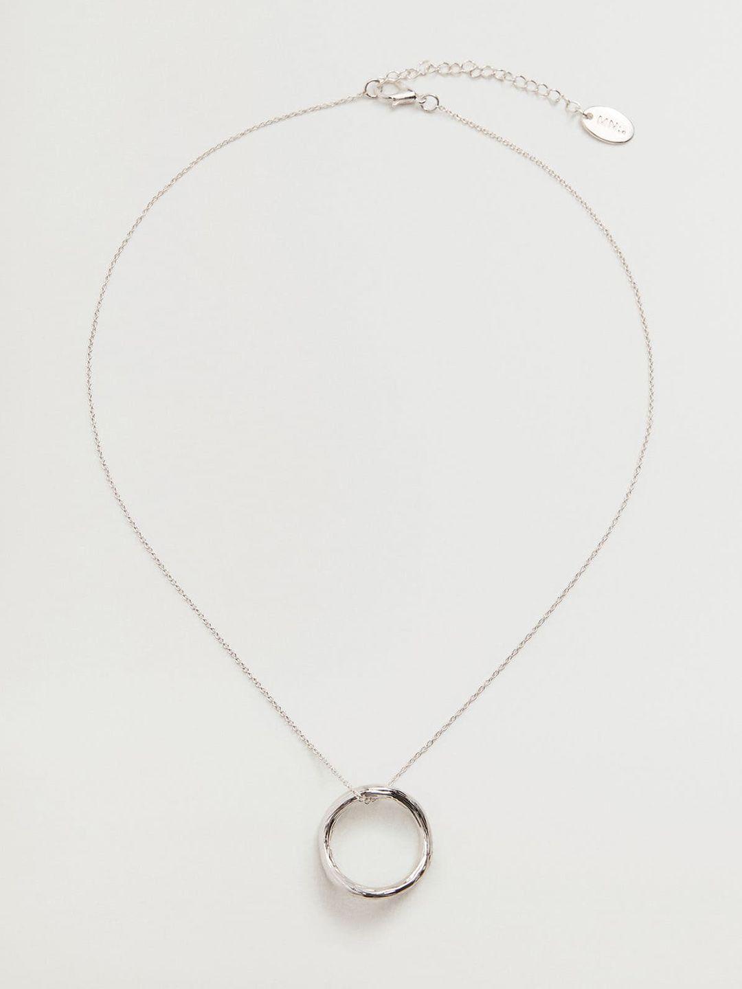 mango-women-silver-toned-pendant-with-chain