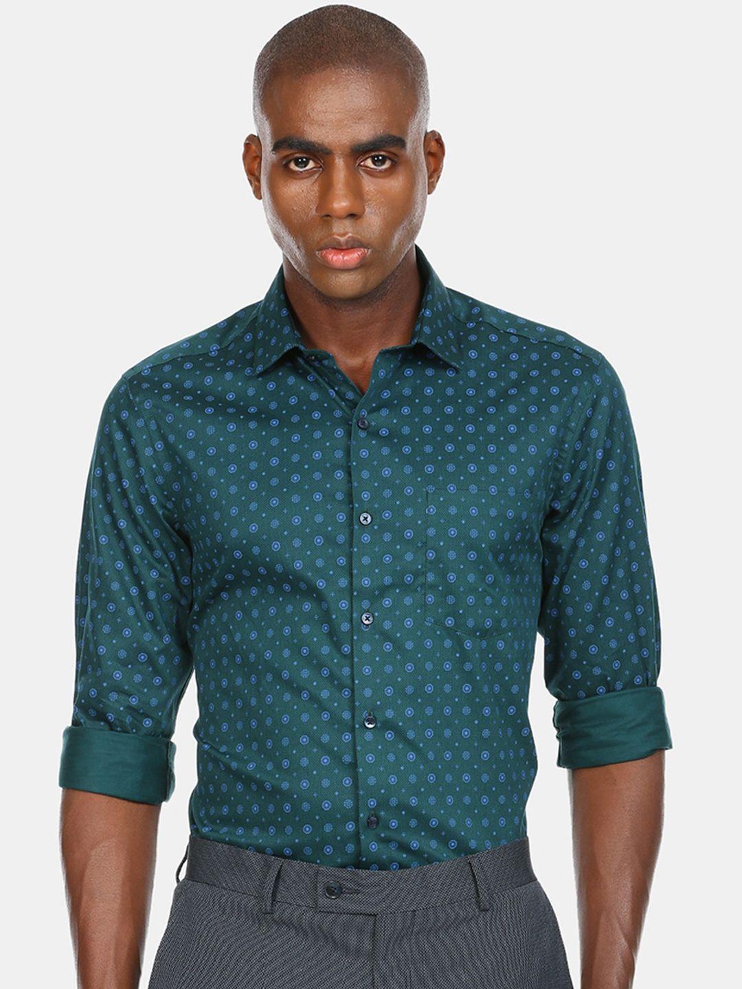 arrow-men-green-opaque-printed-casual-shirt