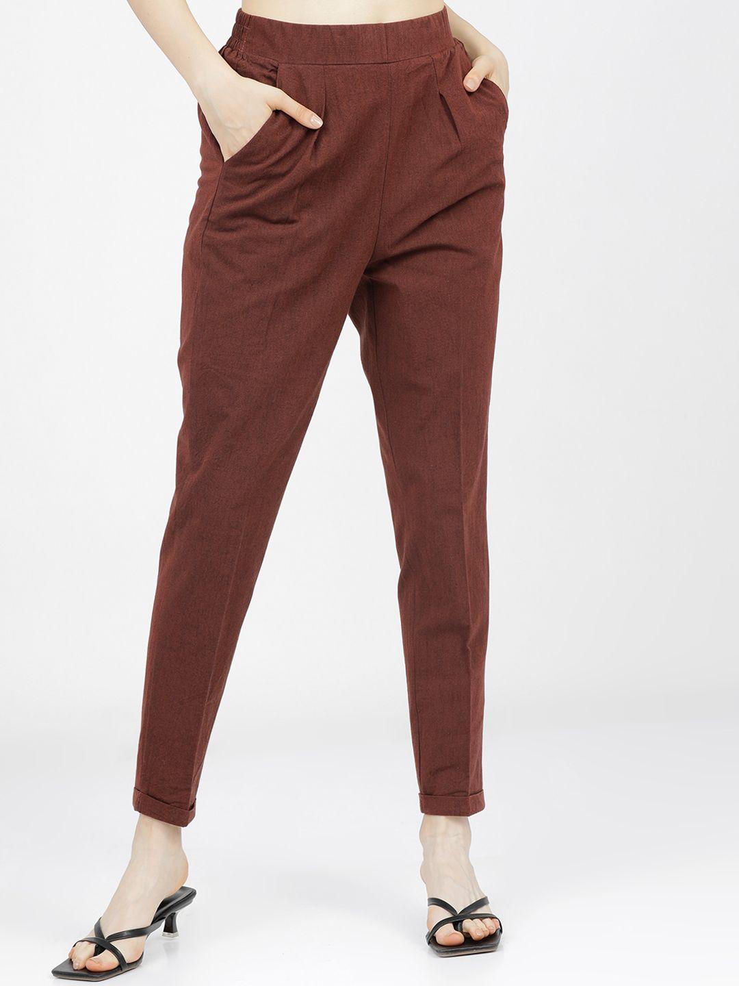 tokyo-talkies-women-rust-slim-fit-high-rise-cigarette-trousers