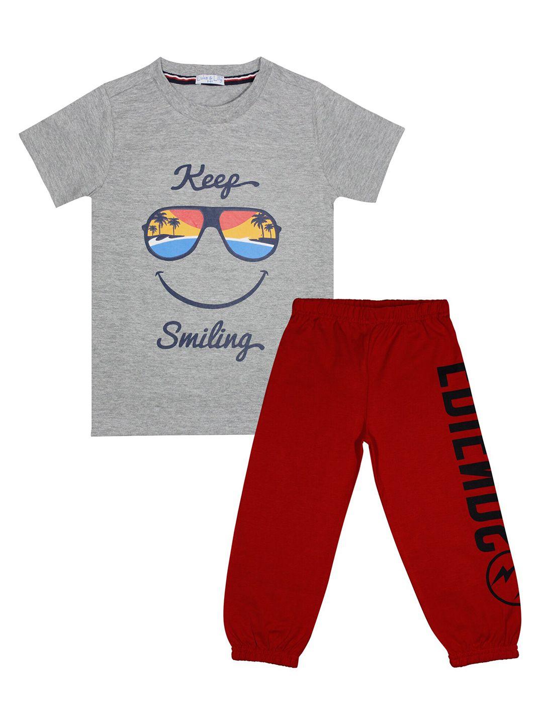 luke-&-lilly-boys-maroon-&-grey-printed-t-shirt-with-pyjamas