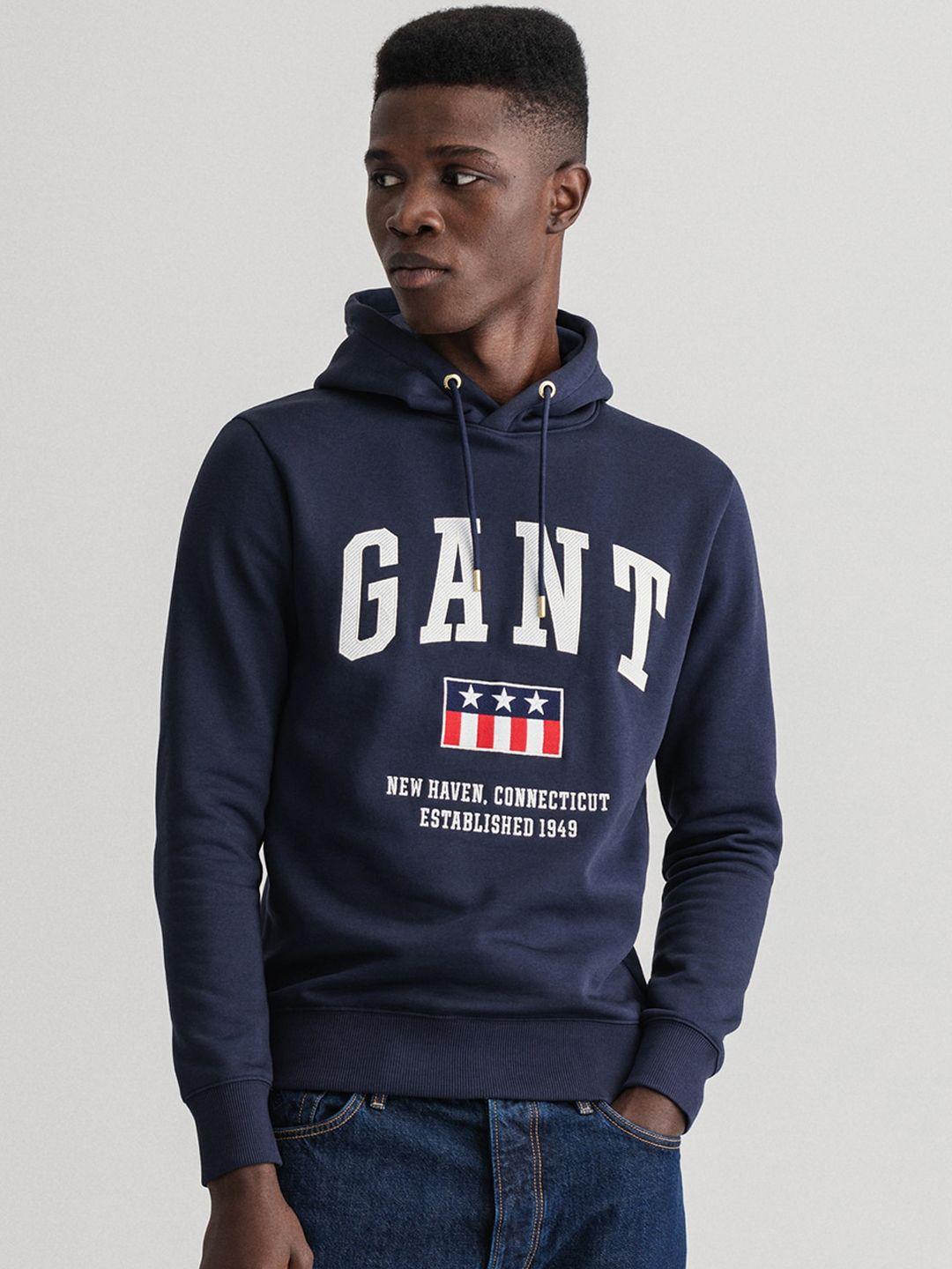 gant-men-blue-printed-hooded-sweatshirt