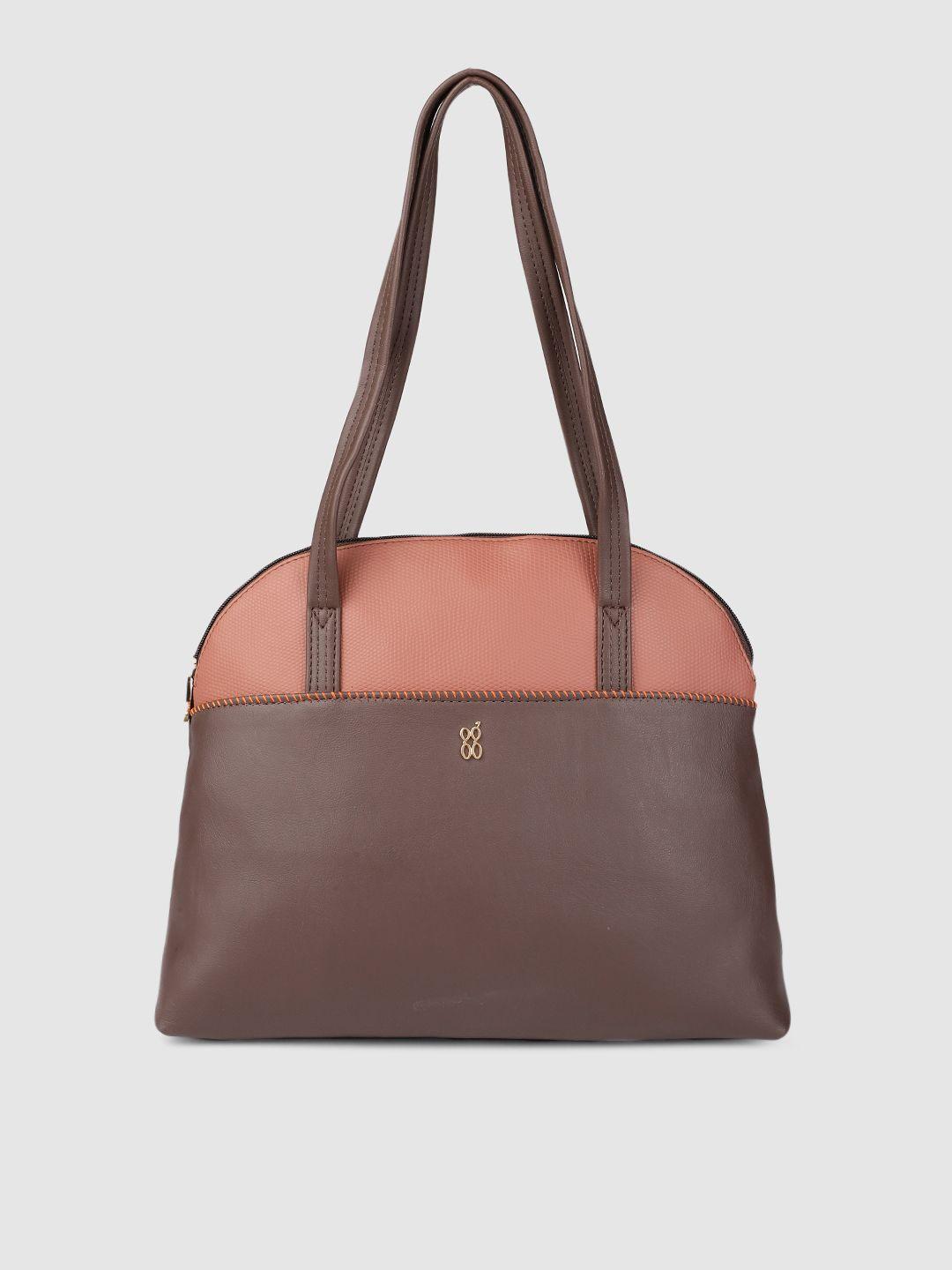 baggit-brown-&-pink-colourblocked-shoulder-bag