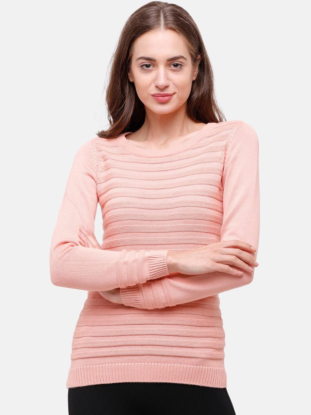 98-degree-north-women-pink-pure-cotton-ribbed-pullover-sweatshirt