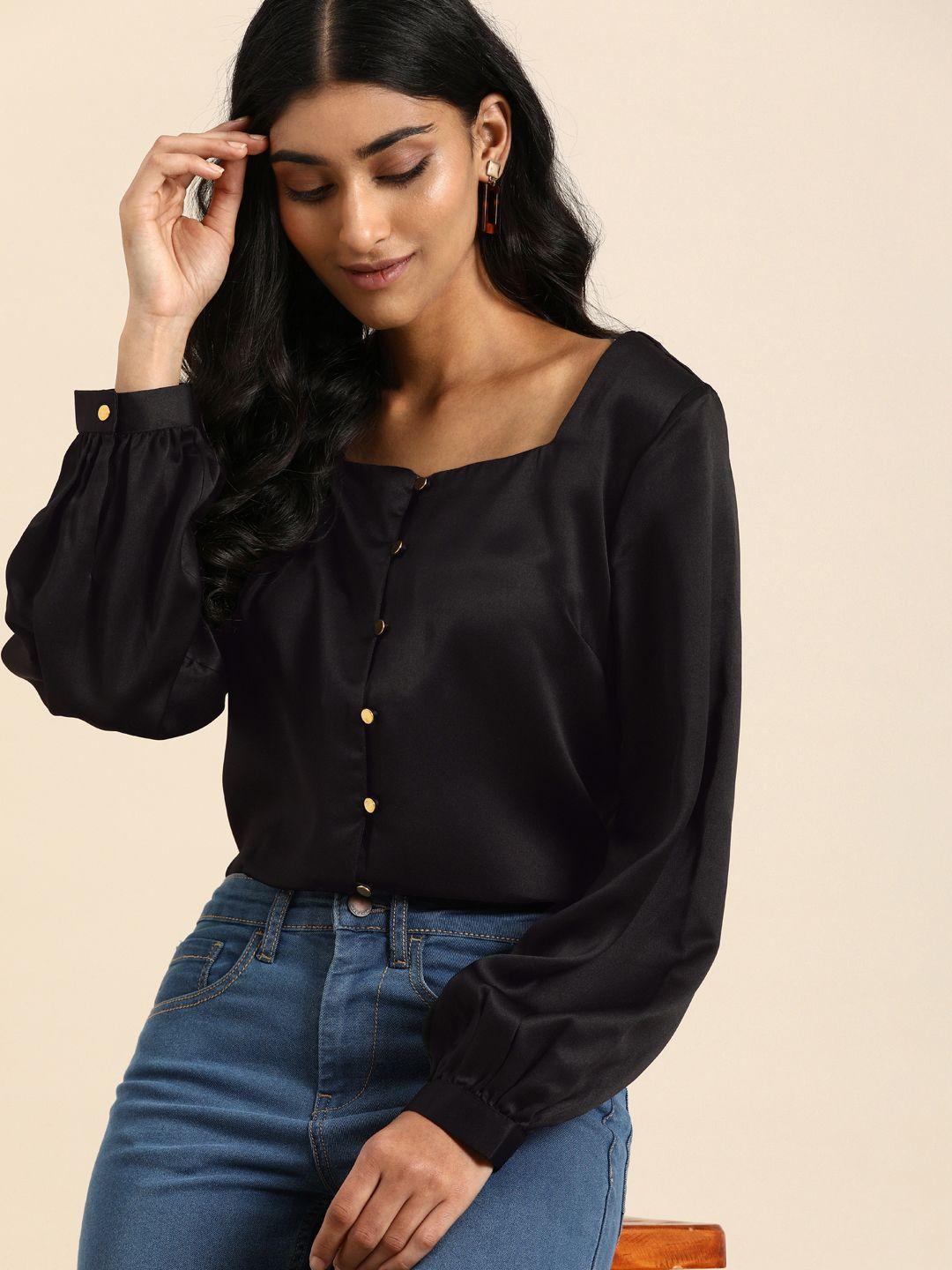 all-about-you-jet-black-solid-square-neck-cuffed-sleeves-polyester-regular-top