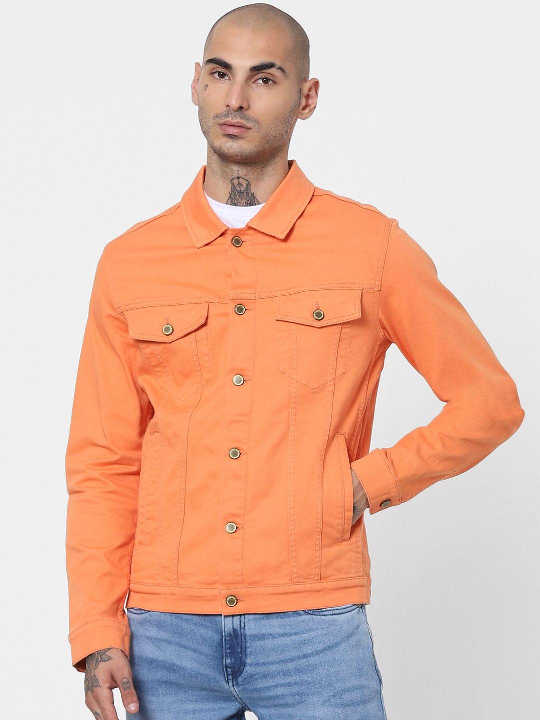 jack-&-jones-men-orange-denim-jacket