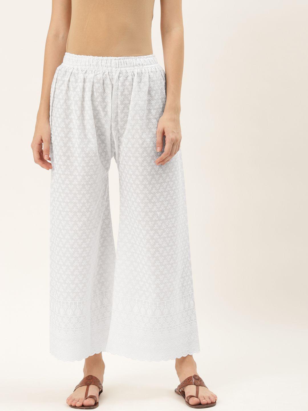 rivi-women-white-floral-embroidered-easy-wash-parallel-trousers