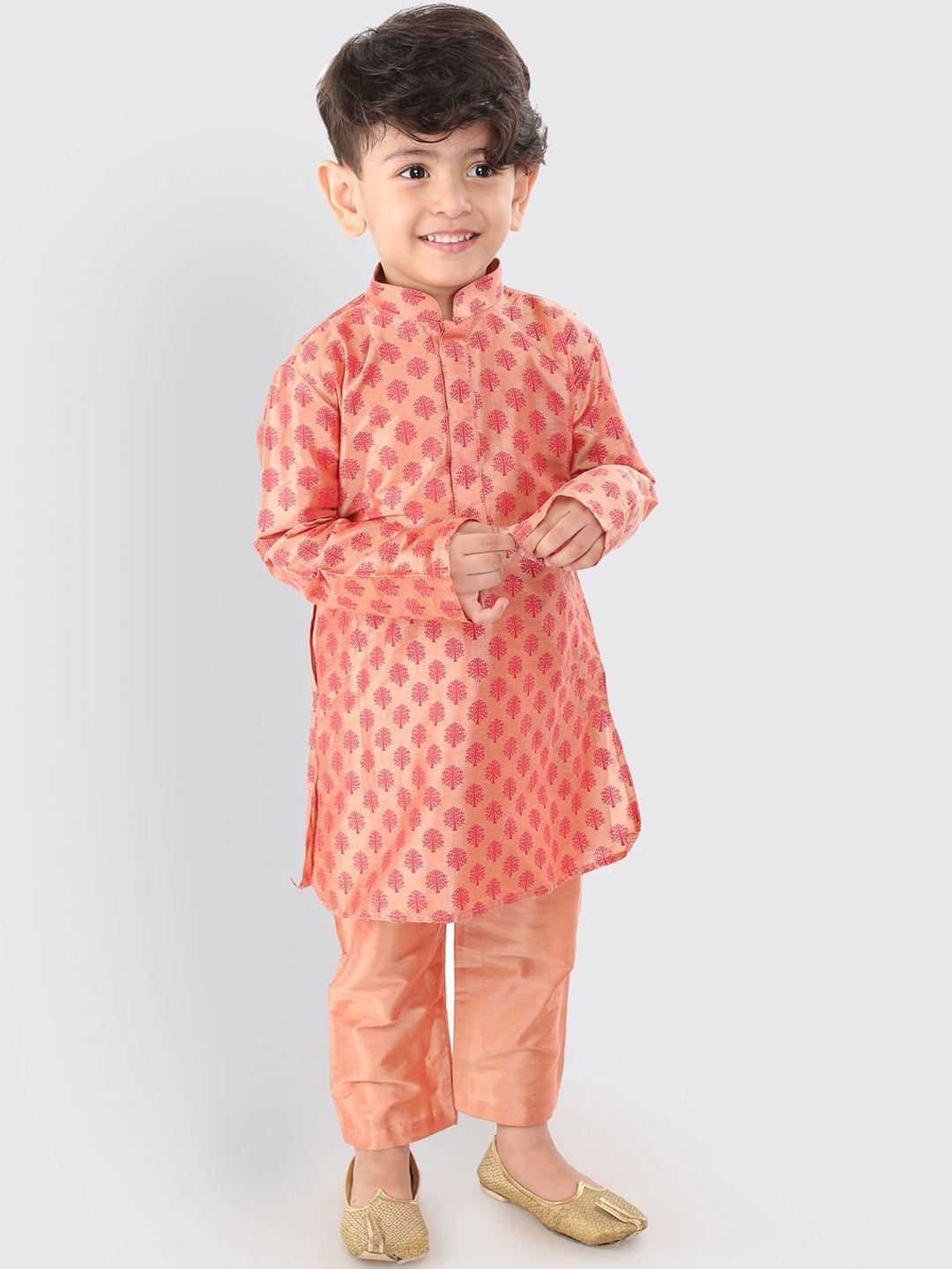 vastramay-sishu-boys-pink-ethnic-motifs-printed-regular-kurta-with-trousers