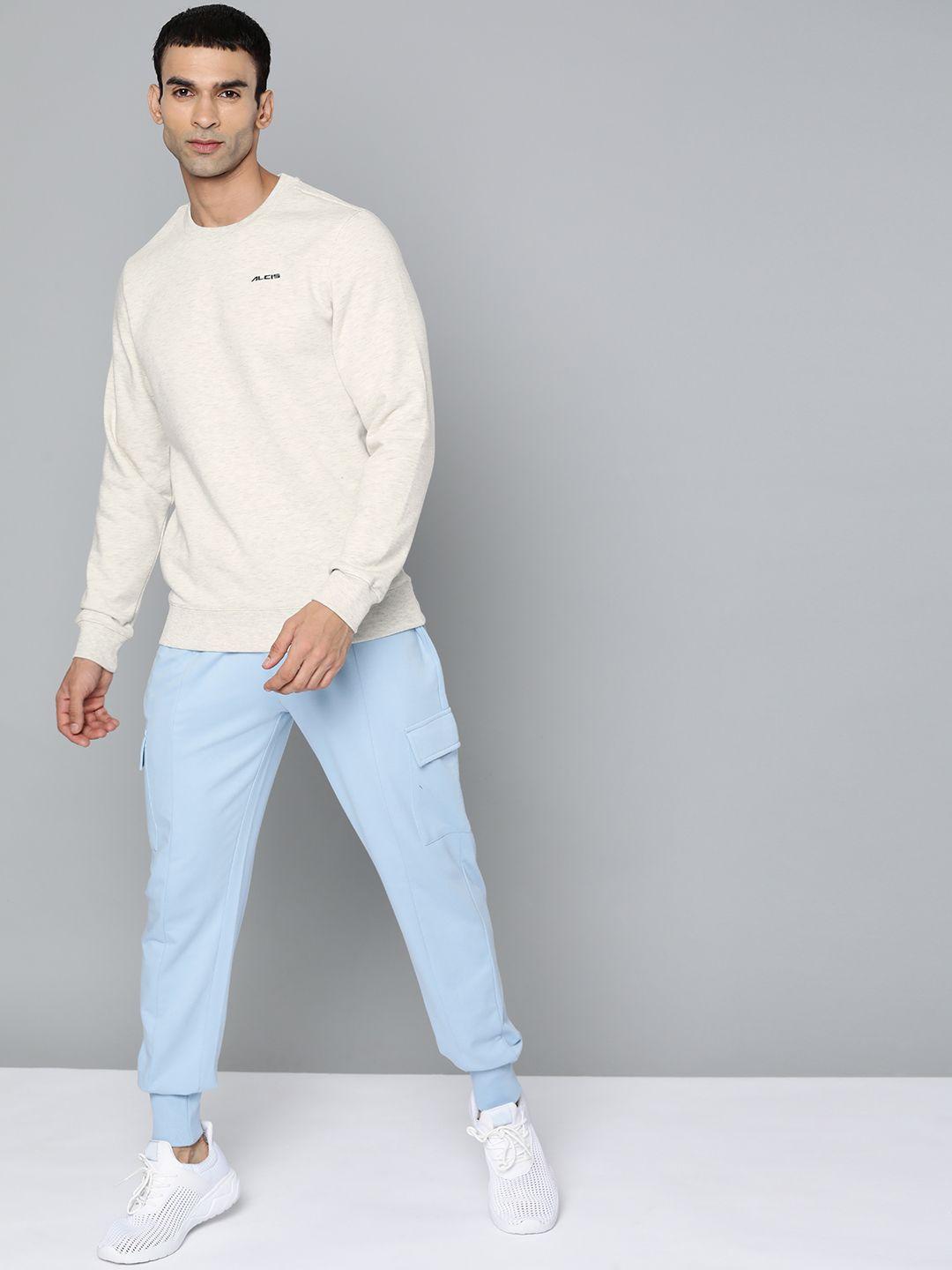 alcis-men-off-white-cotton-sweatshirt-with-melange-effect