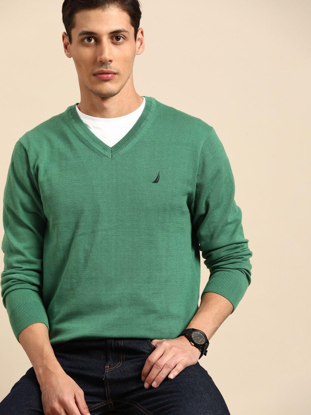 nautica-men-green-solid-pullover