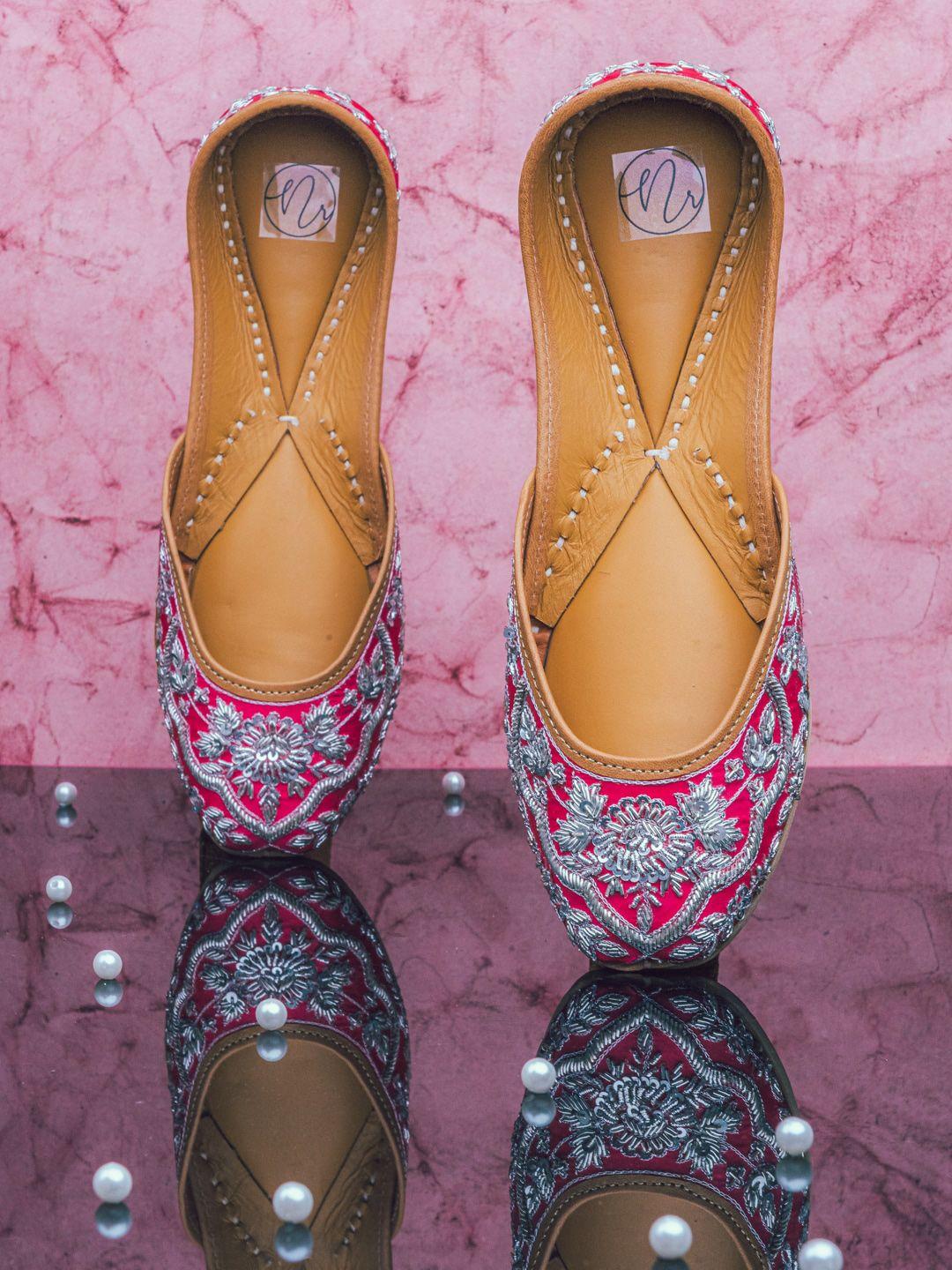 nr-by-nidhi-rathi-women-pink-hand-embroidered-mojaris-flats