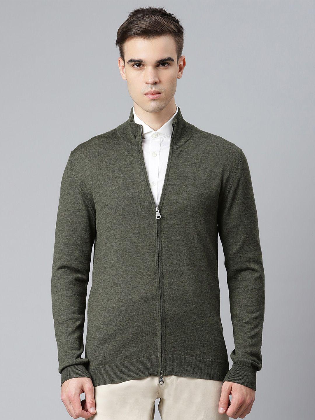 matinique-men-olive-green-front-open-sweater