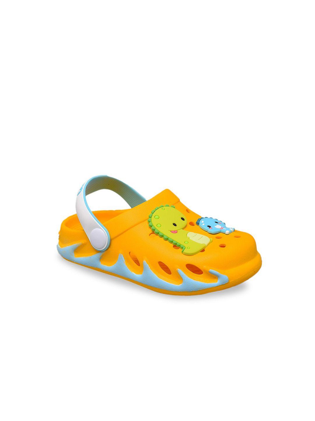 yellow-bee-boys-orange-&-green-clogs-sandals