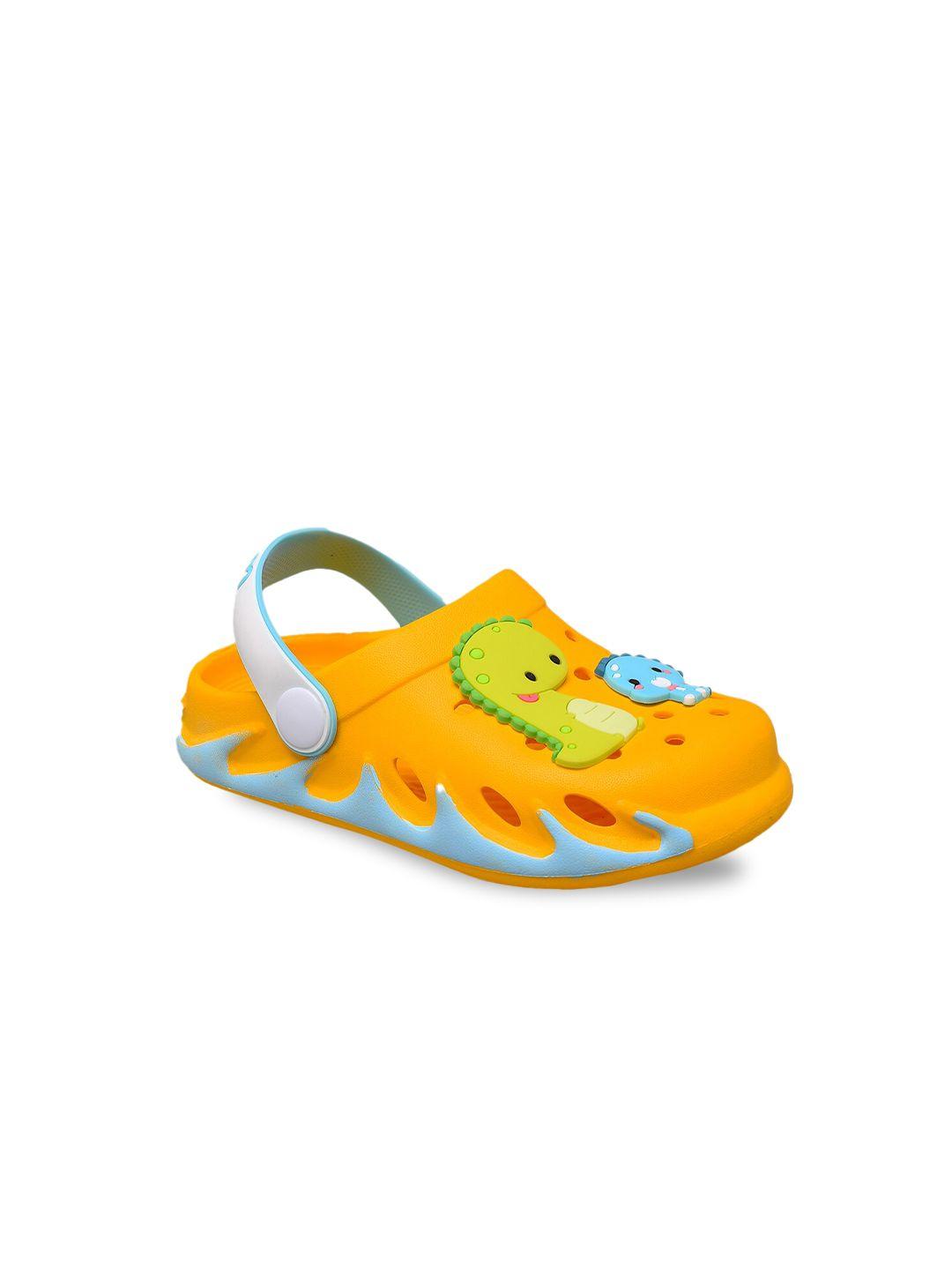 yellow-bee-boys-orange-&-turquoise-blue-clogs-sandals