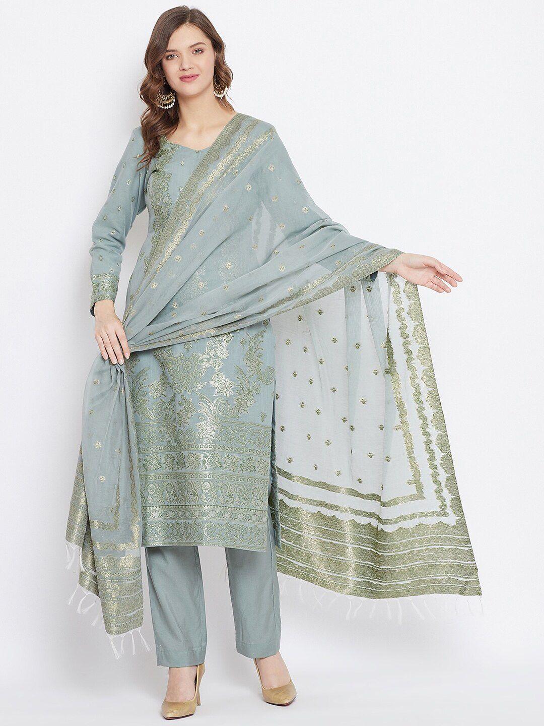 safaa-grey-&-olive-green-floral-unstitched-dress-material