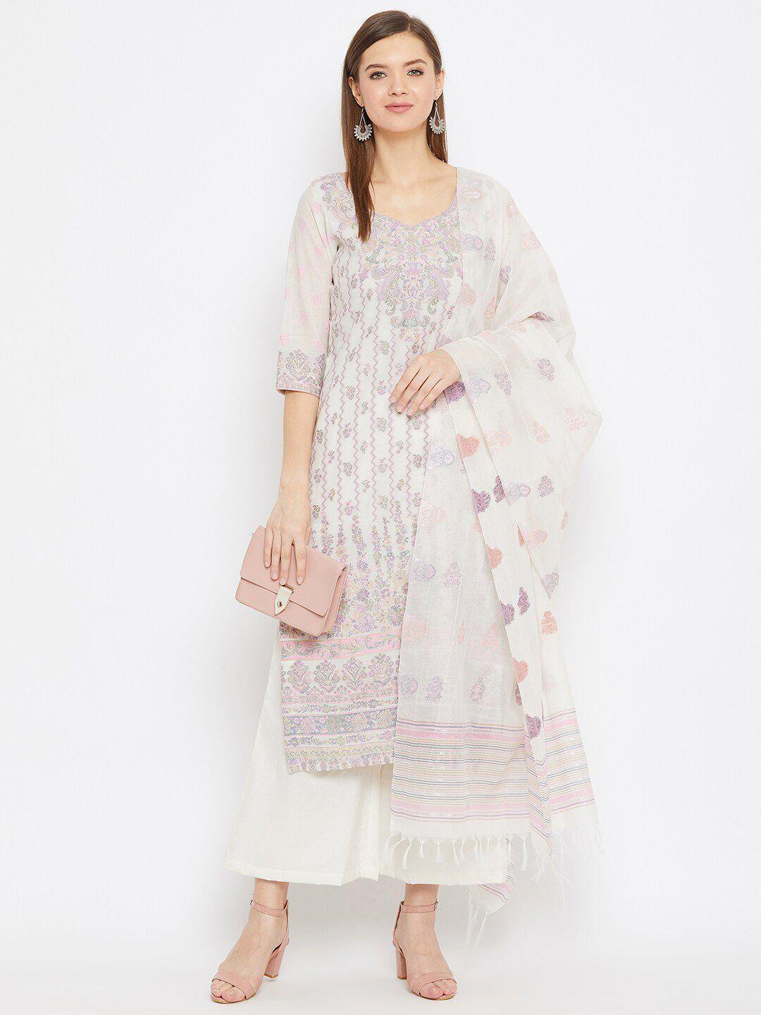 safaa-women-white-&-pink-organic-cotton-unstitched-dress-material-with-dupatta