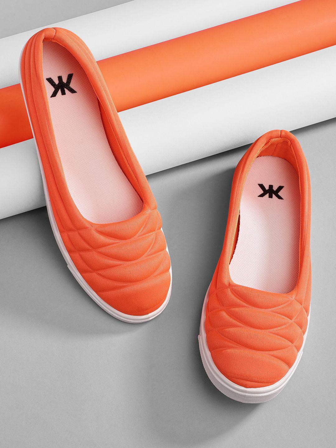 kook-n-keech-women-orange-quilted-ballerinas