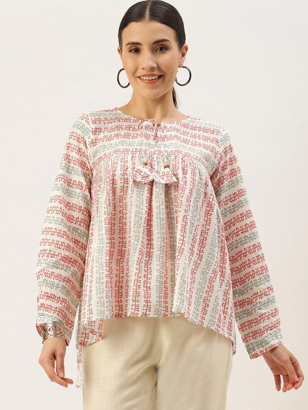 saanjh-white-&-pink-striped-tunic