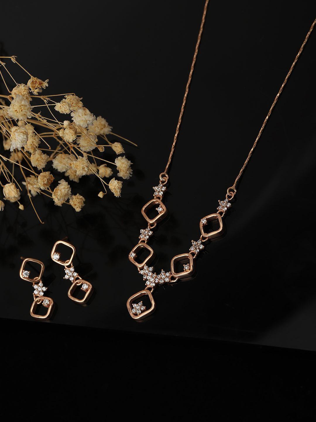 carlton-london-women-rose-gold-toned-cubic-zirconia-studded-necklace-with-earrings