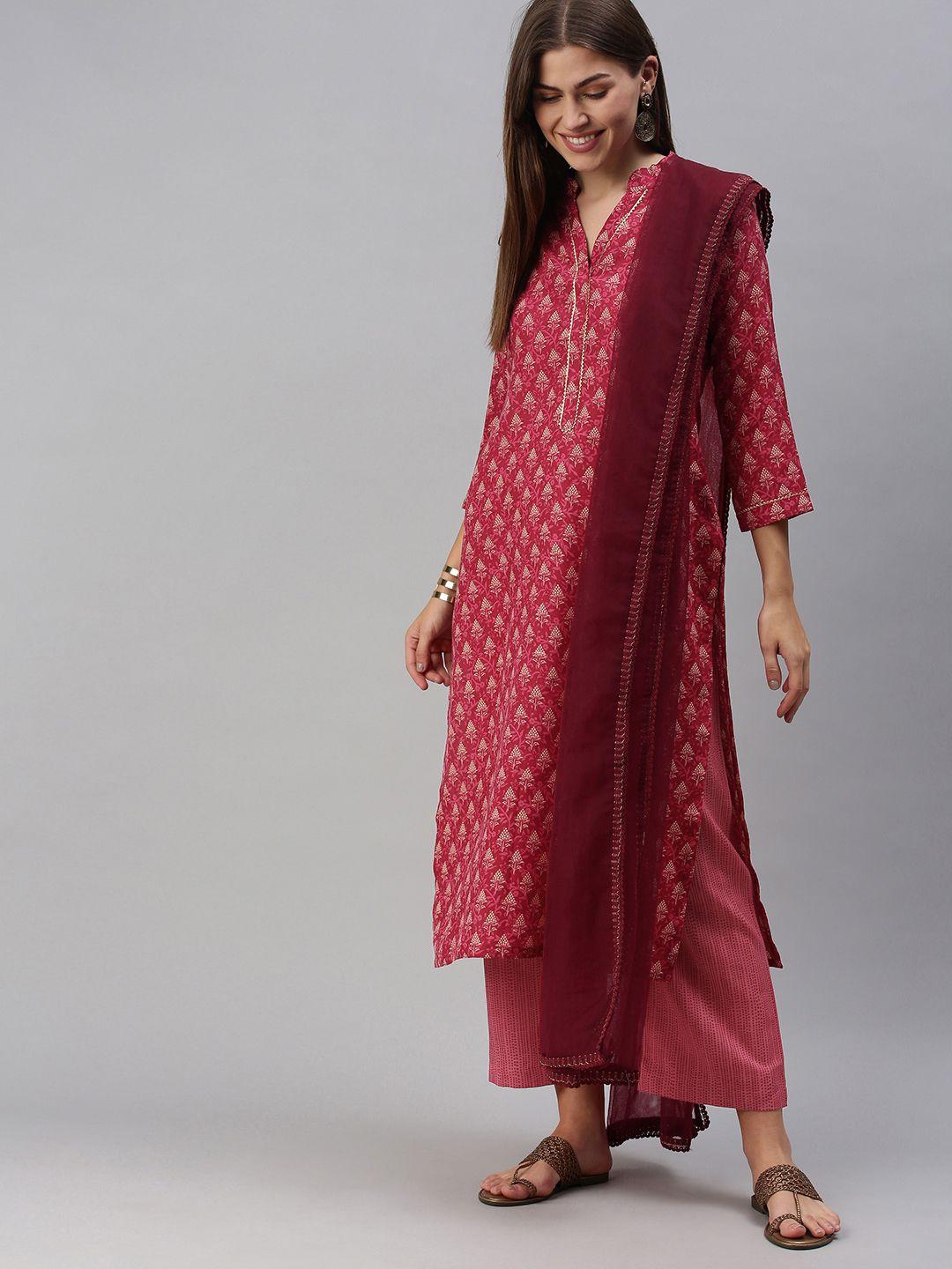 shewill-pink-printed-unstitched-dress-material