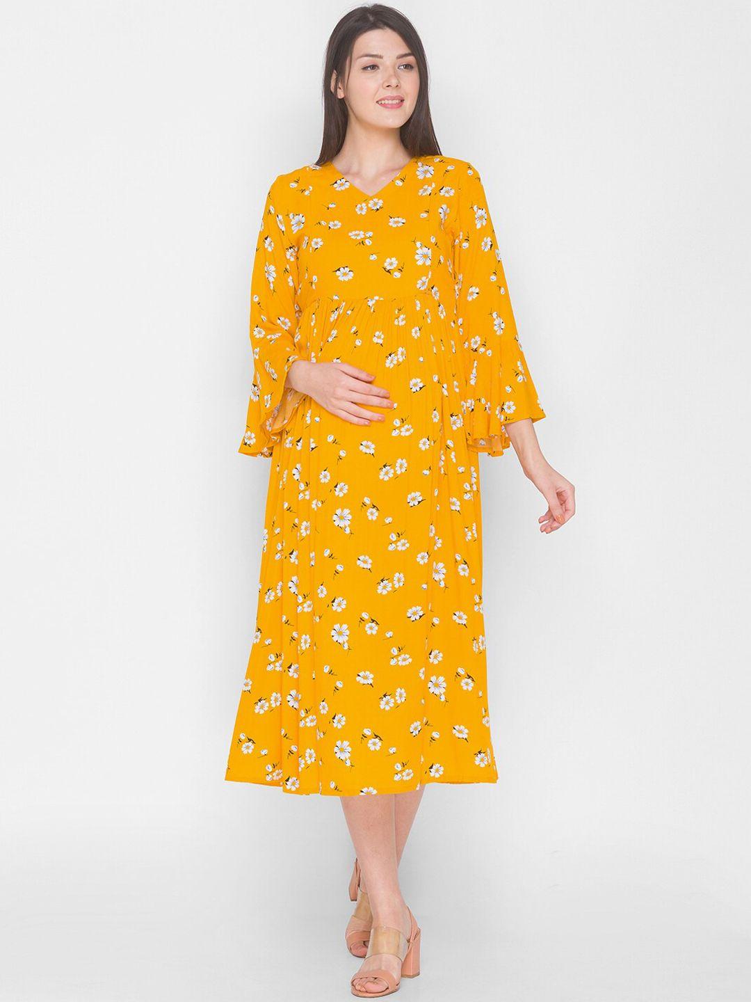 av2-mustard-yellow-floral-a-line-maxi-dress