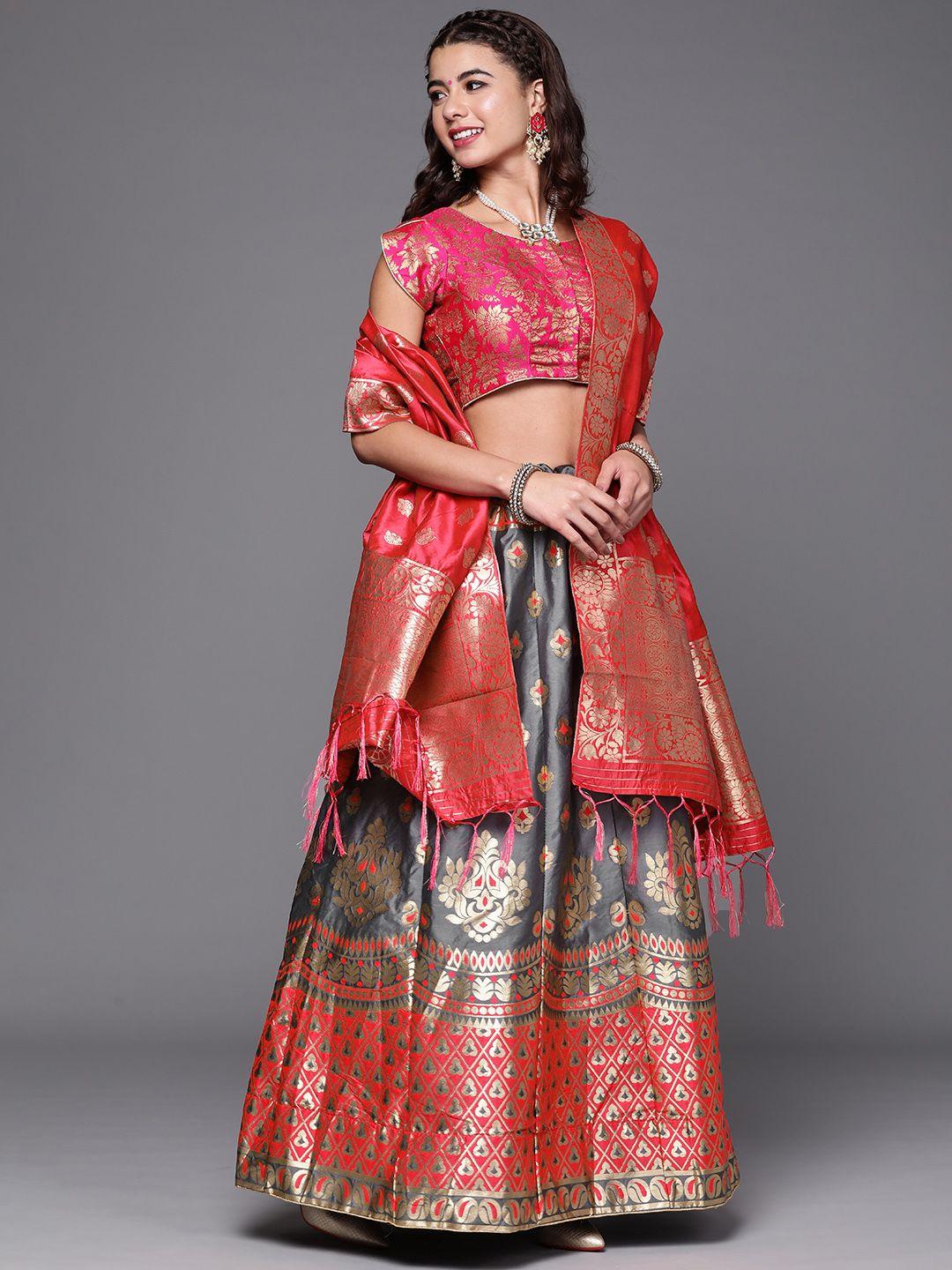 chhabra-555-grey-&-magenta-semi-stitched-lehenga-&-unstitched-blouse-with-dupatta